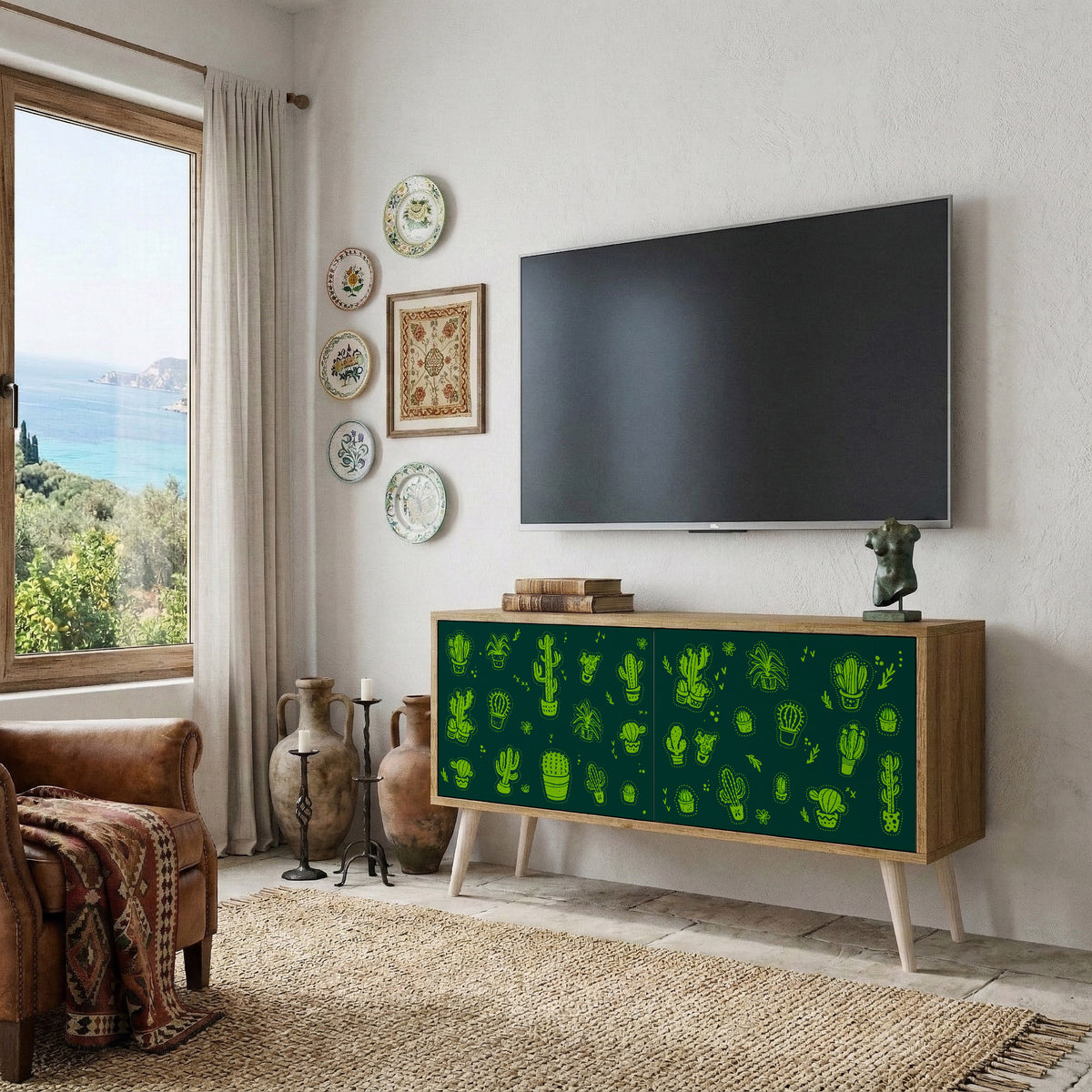 DESERT GREEN Συμπαγές έπιπλο τηλεόρασης 2-θυρών