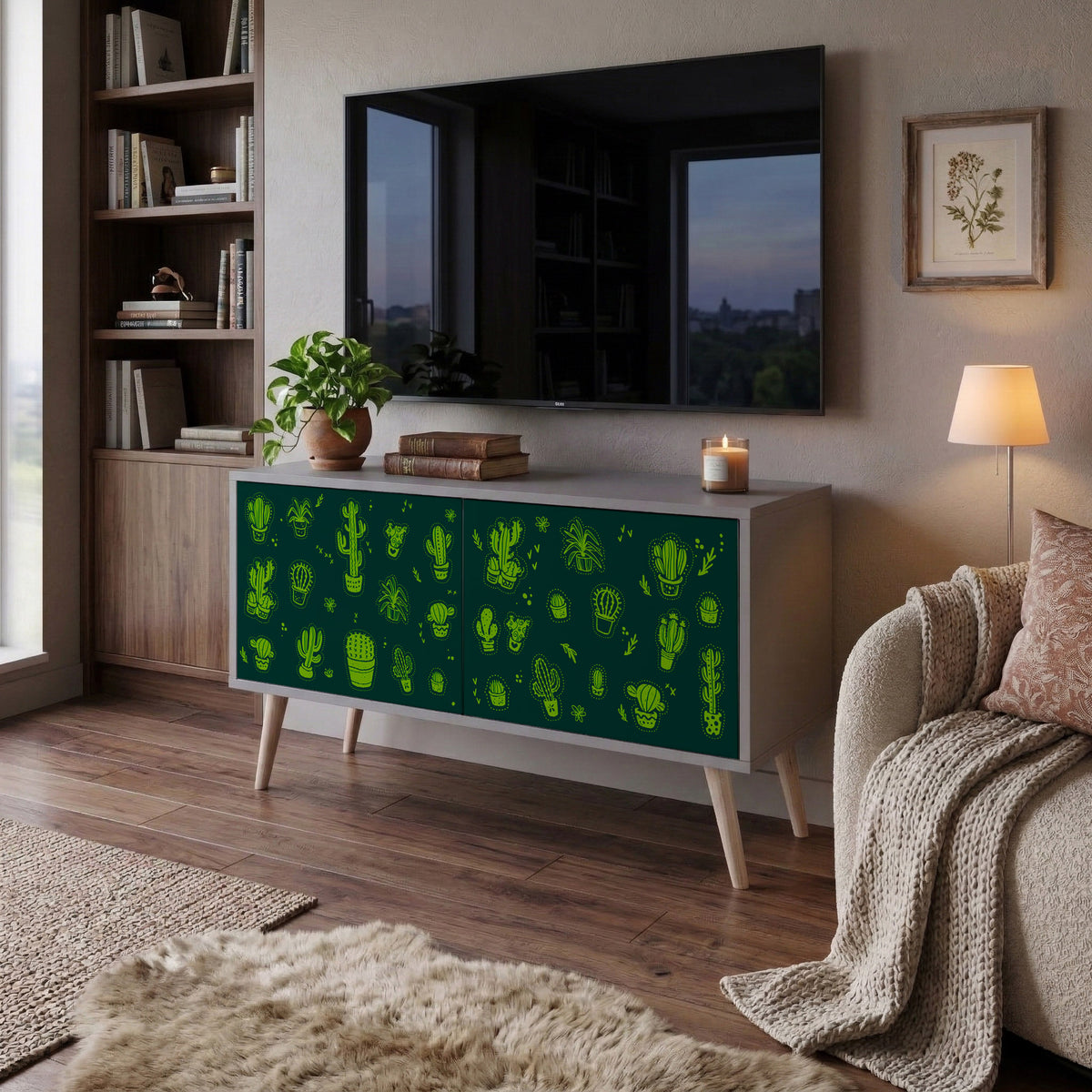 DESERT GREEN Συμπαγές έπιπλο τηλεόρασης 2-θυρών