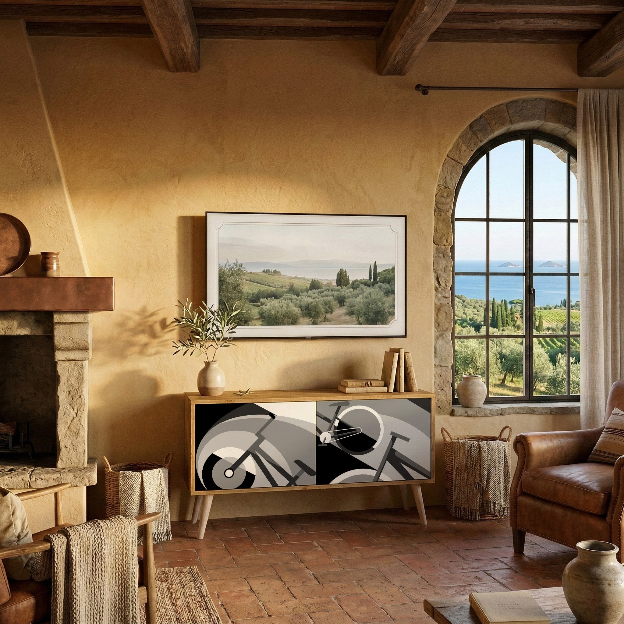 BIKE ENERGY Συμπαγές έπιπλο τηλεόρασης 2-θυρών