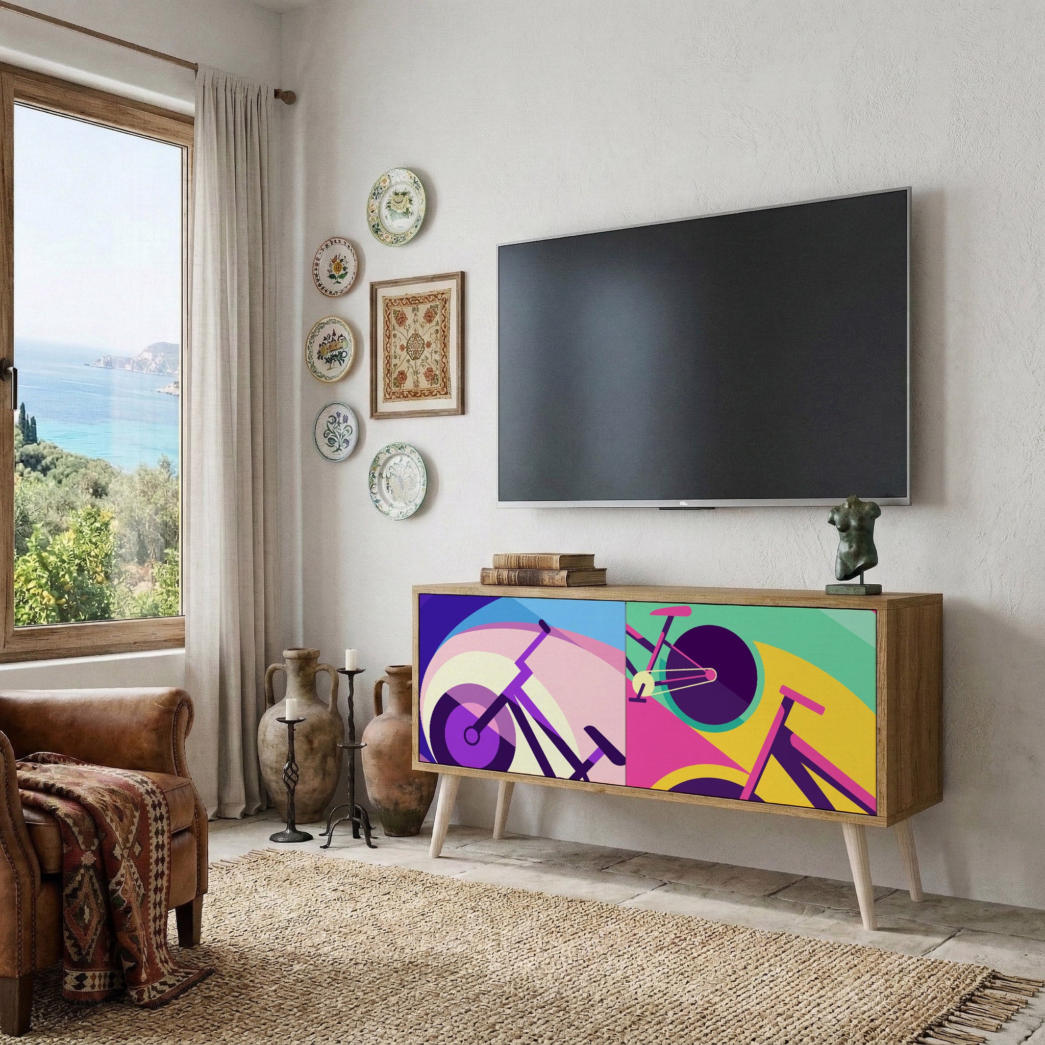 BIKE DREAMS Συμπαγές έπιπλο τηλεόρασης 2-θυρών