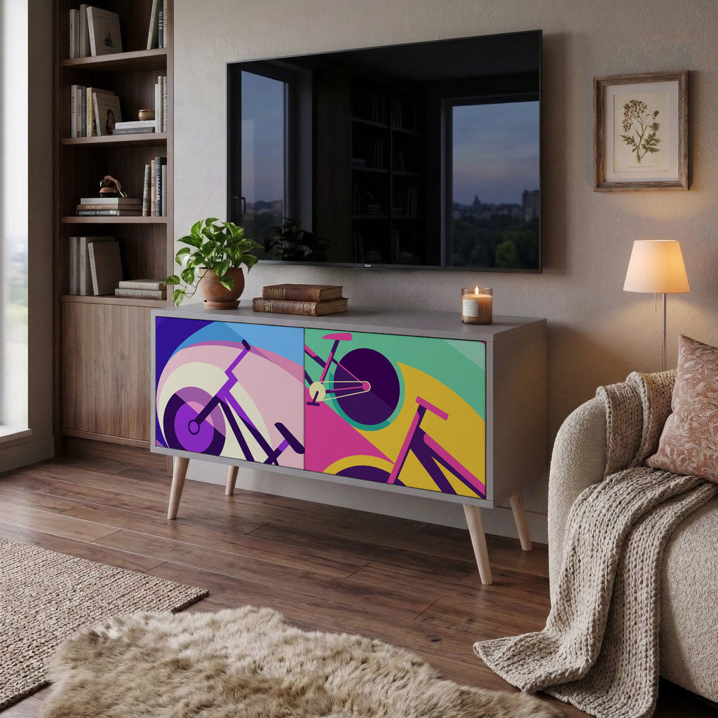 BIKE DREAMS Compact 2-Door TV Cabinet