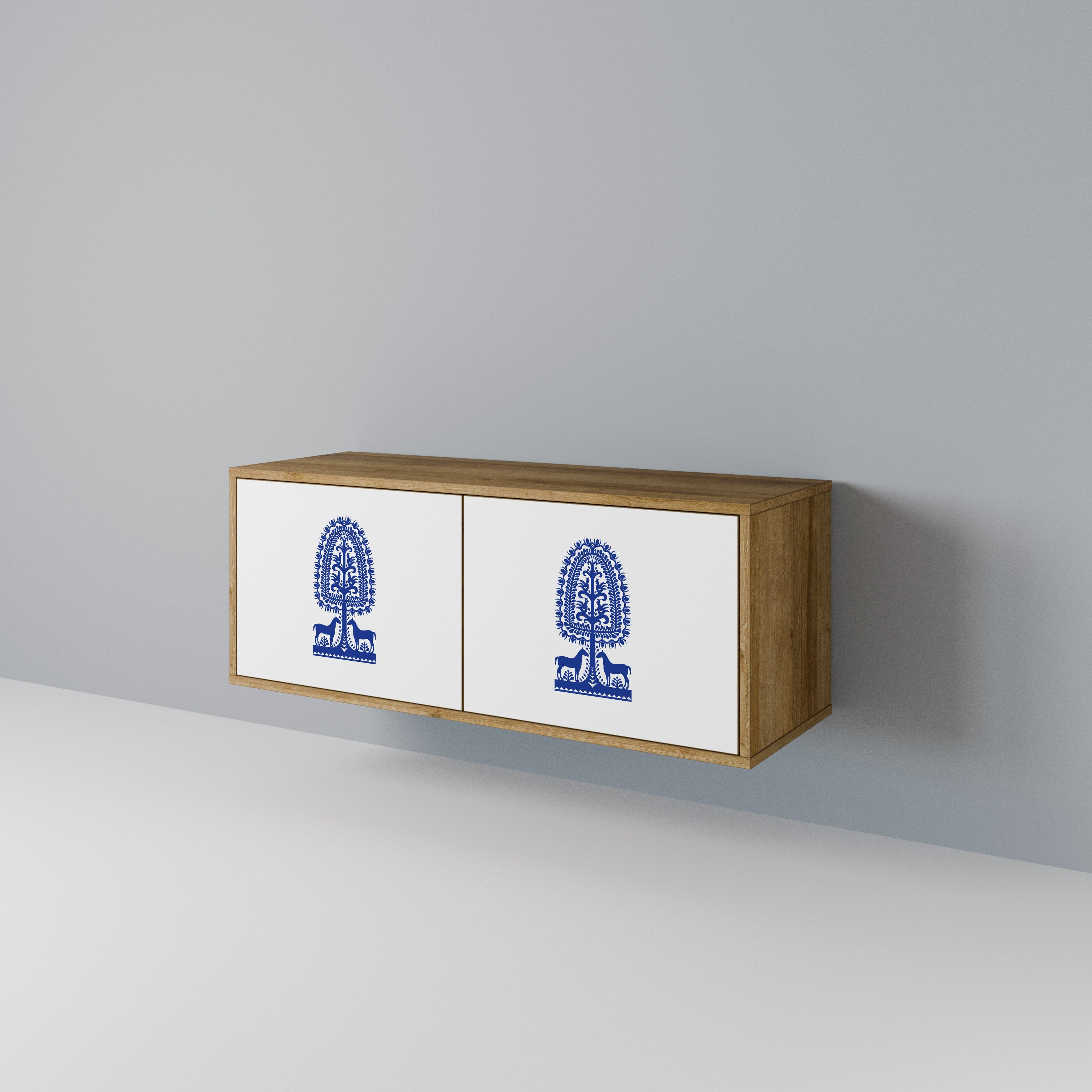 POLISH FOLK ART Συμπαγές έπιπλο τηλεόρασης 2-θυρών