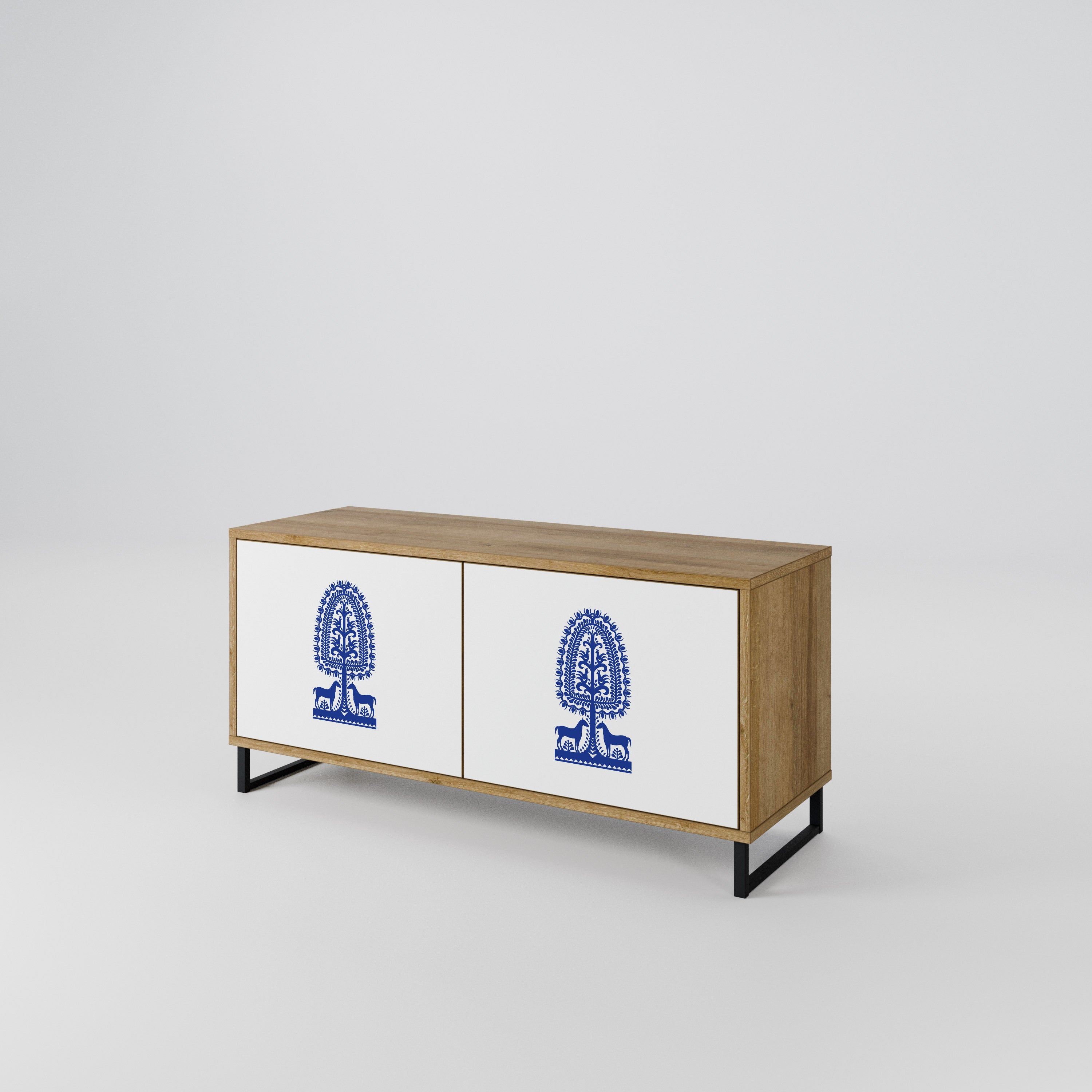 POLISH FOLK ART Συμπαγές έπιπλο τηλεόρασης 2-θυρών