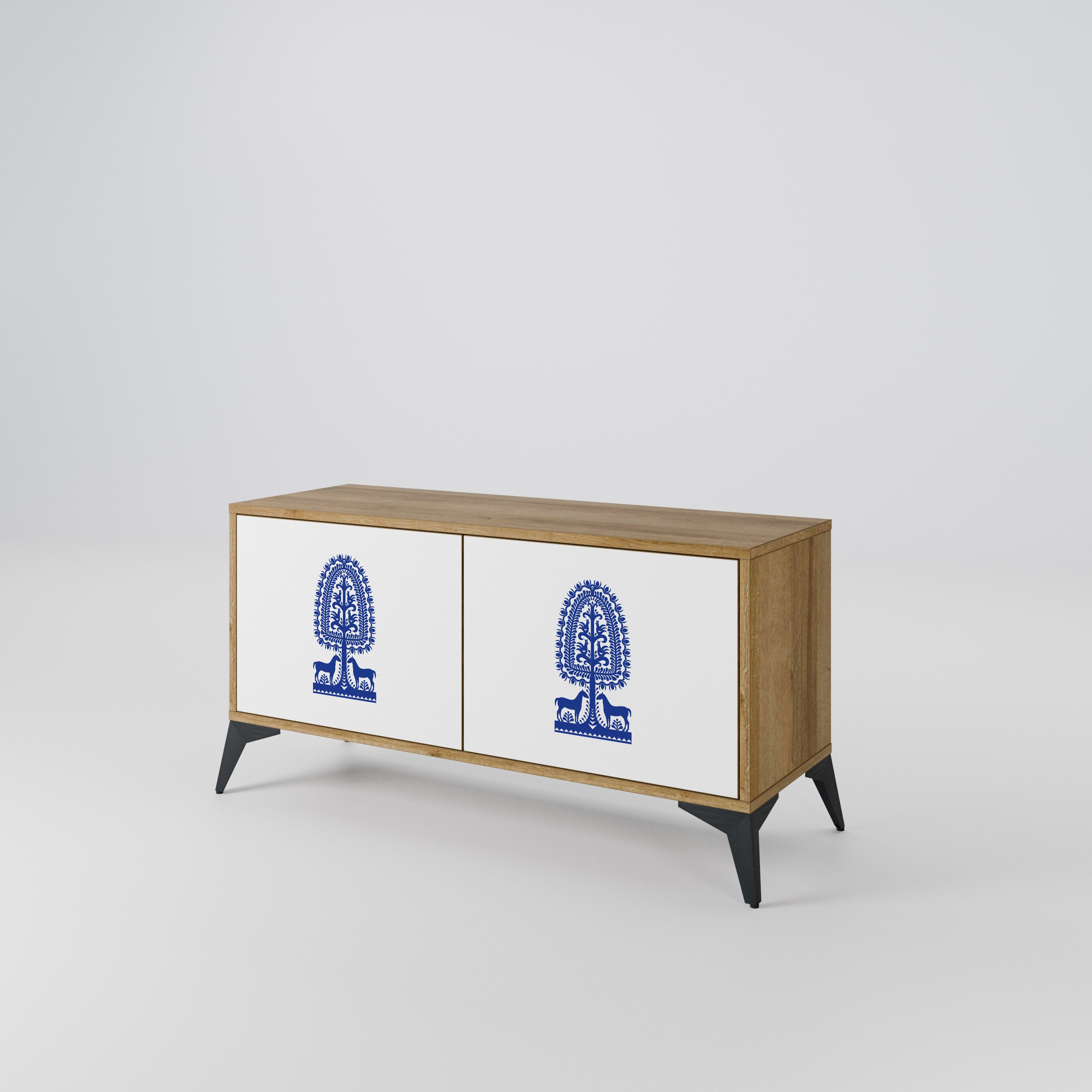 POLISH FOLK ART Συμπαγές έπιπλο τηλεόρασης 2-θυρών