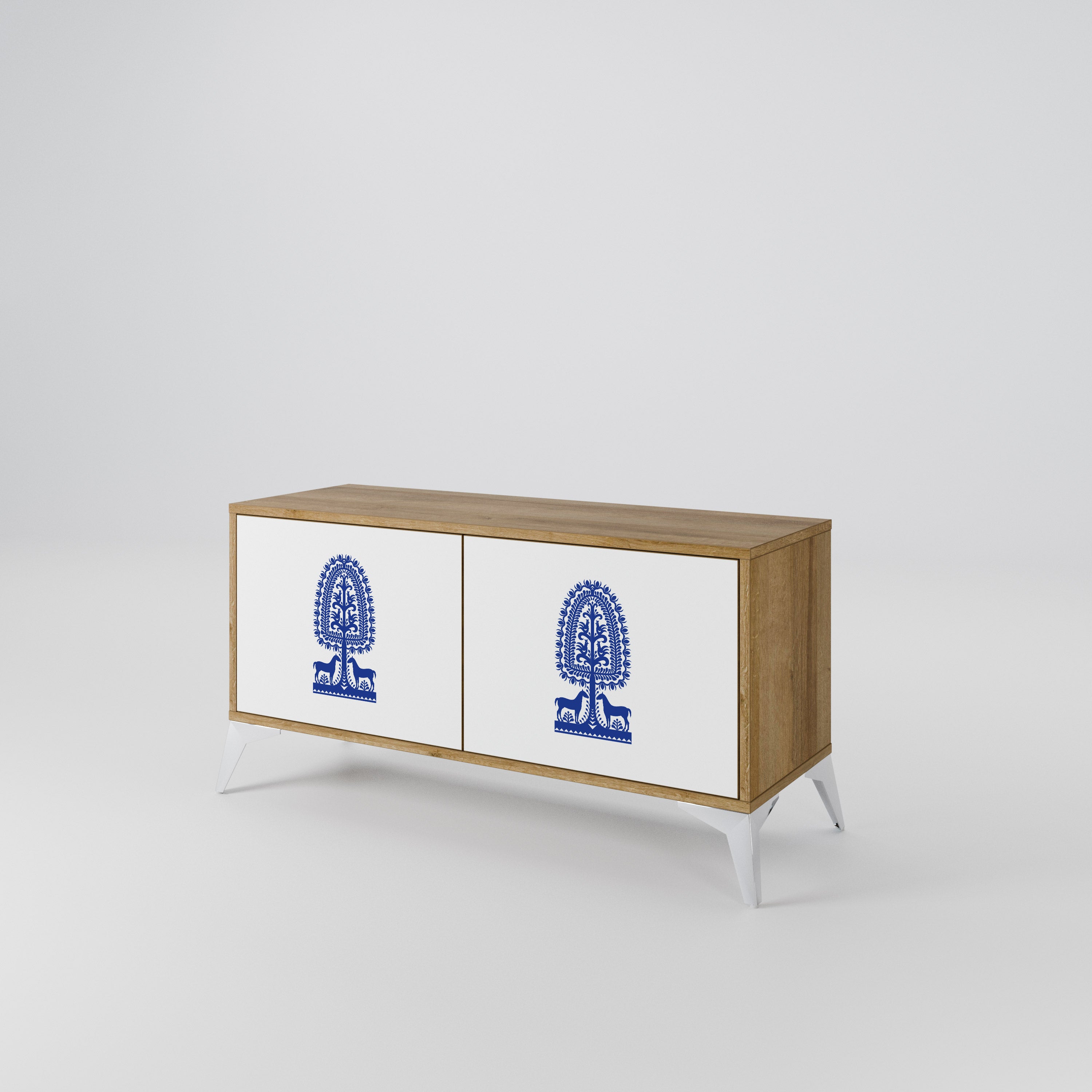 POLISH FOLK ART Συμπαγές έπιπλο τηλεόρασης 2-θυρών