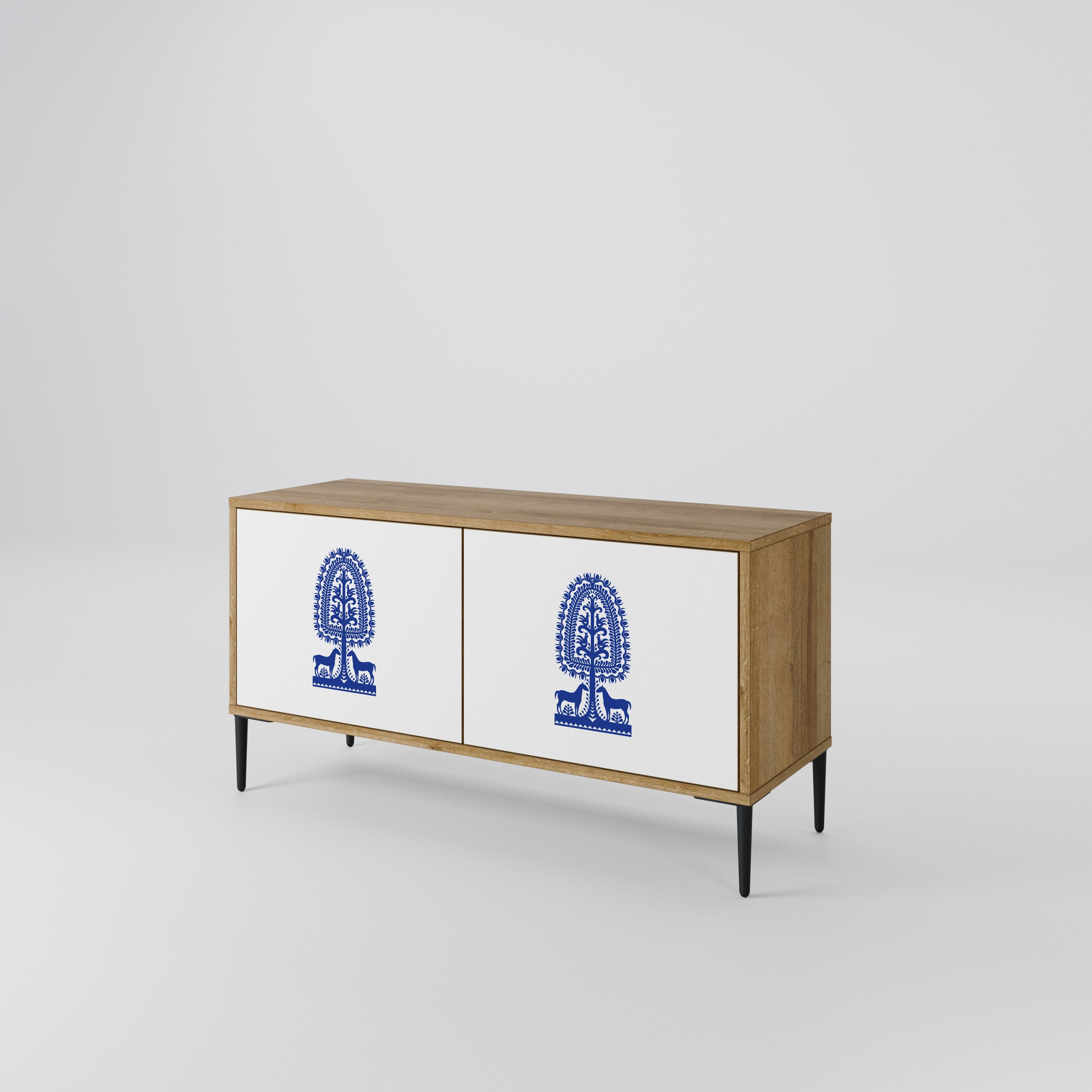 POLISH FOLK ART Συμπαγές έπιπλο τηλεόρασης 2-θυρών