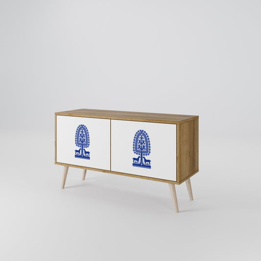 POLISH FOLK ART Compact 2-Door TV Cabinet