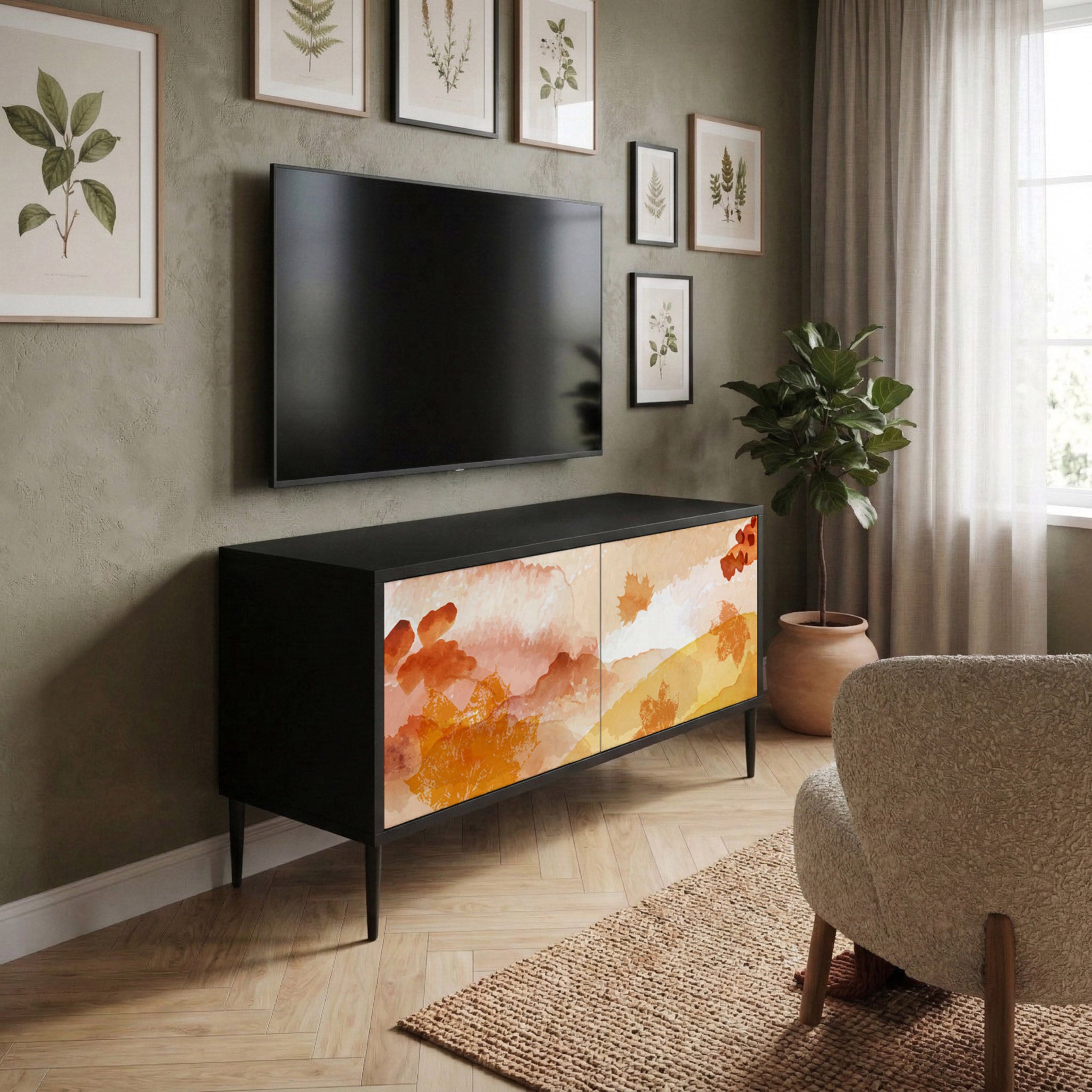 TRACES OF AUTUMN Συμπαγές έπιπλο τηλεόρασης 2-θυρών