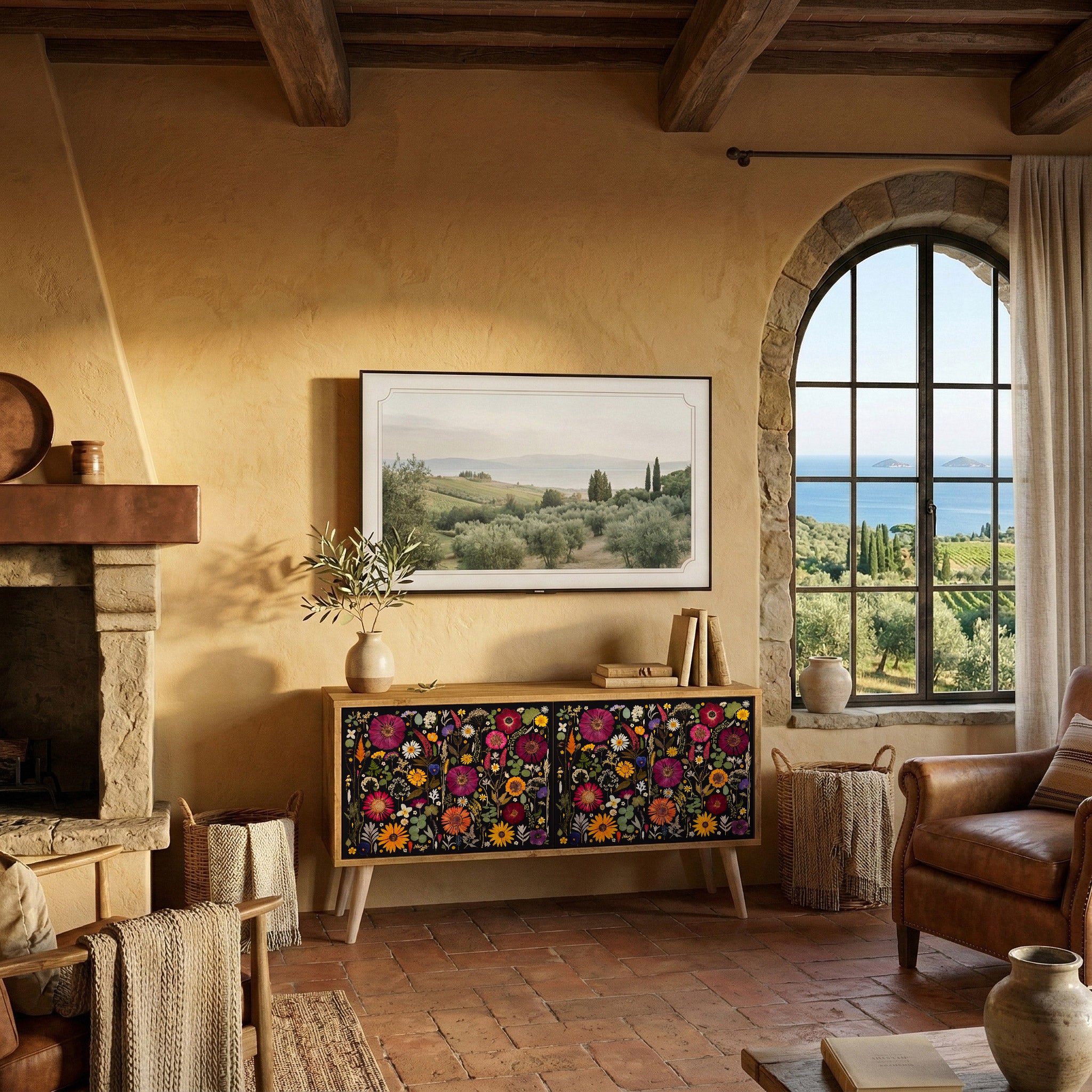 MIDNIGHT GARDEN Compact 2-Door TV Cabinet