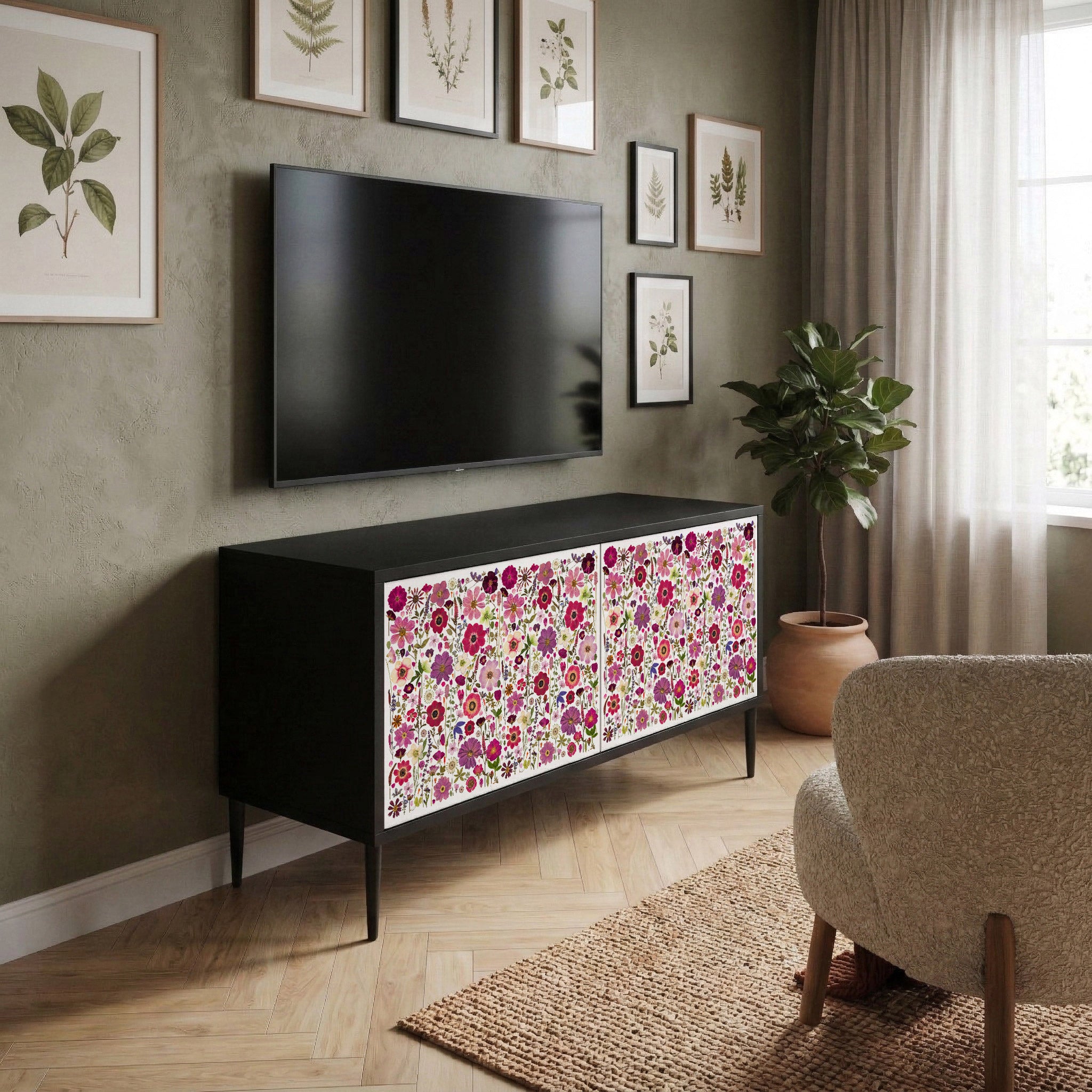 PETAL GARDEN Compact 2-Door TV Cabinet