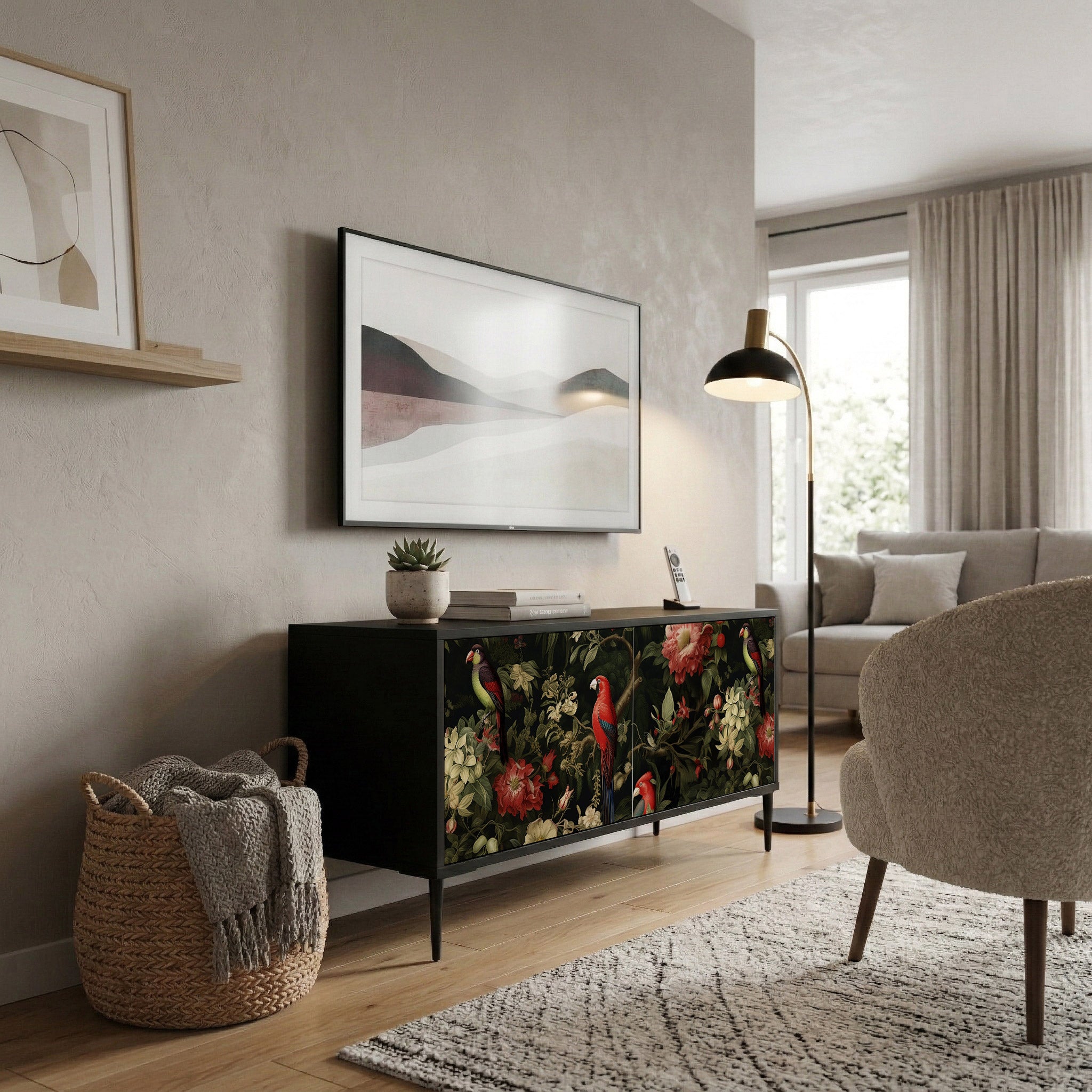 FLORAL FANTASIA Συμπαγές έπιπλο τηλεόρασης 2-θυρών