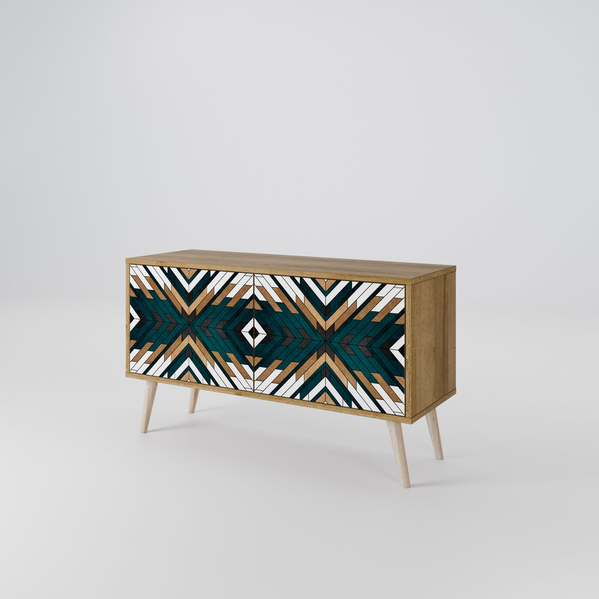 ARTISTIC GEOMETRY Compact 2-Door TV Cabinet