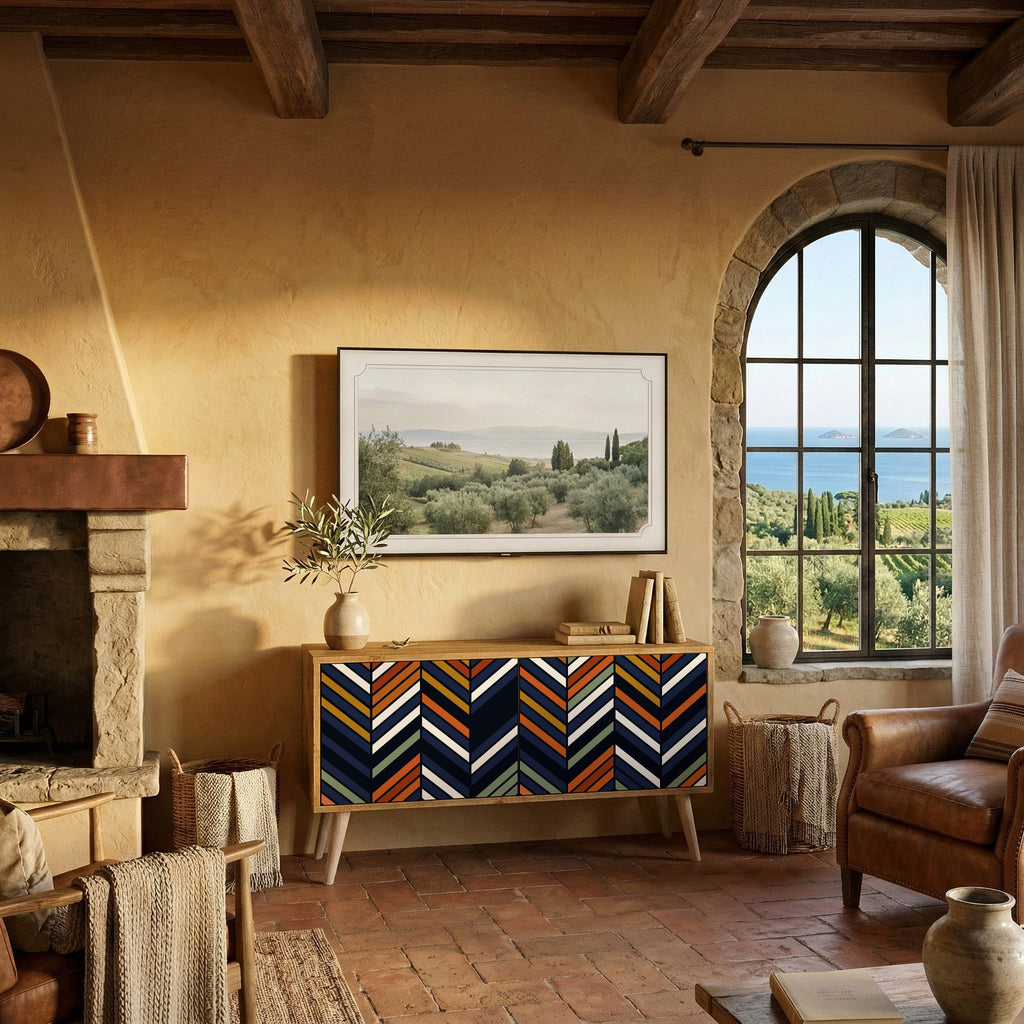 VIBRANT PATCHWORK Compact 2-Door TV Cabinet