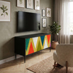 COLORFUL TRIANGLES Compact 2-Door TV Cabinet
