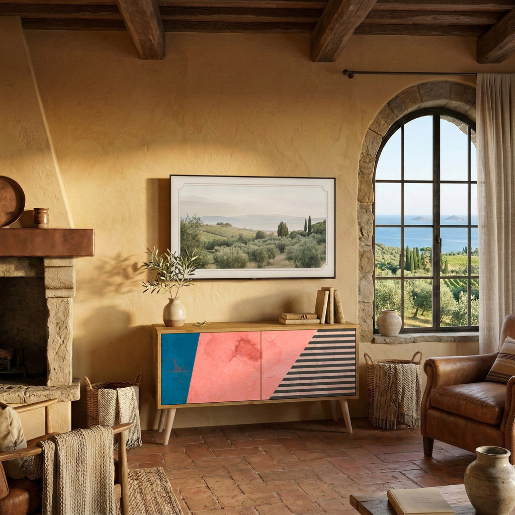 GLAMOROUS STRIPE Συμπαγές έπιπλο τηλεόρασης 2-θυρών