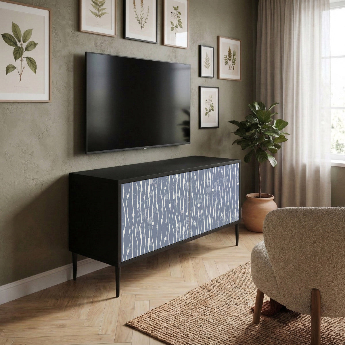 GRAPHITE RAIN Συμπαγές έπιπλο τηλεόρασης 2-θυρών