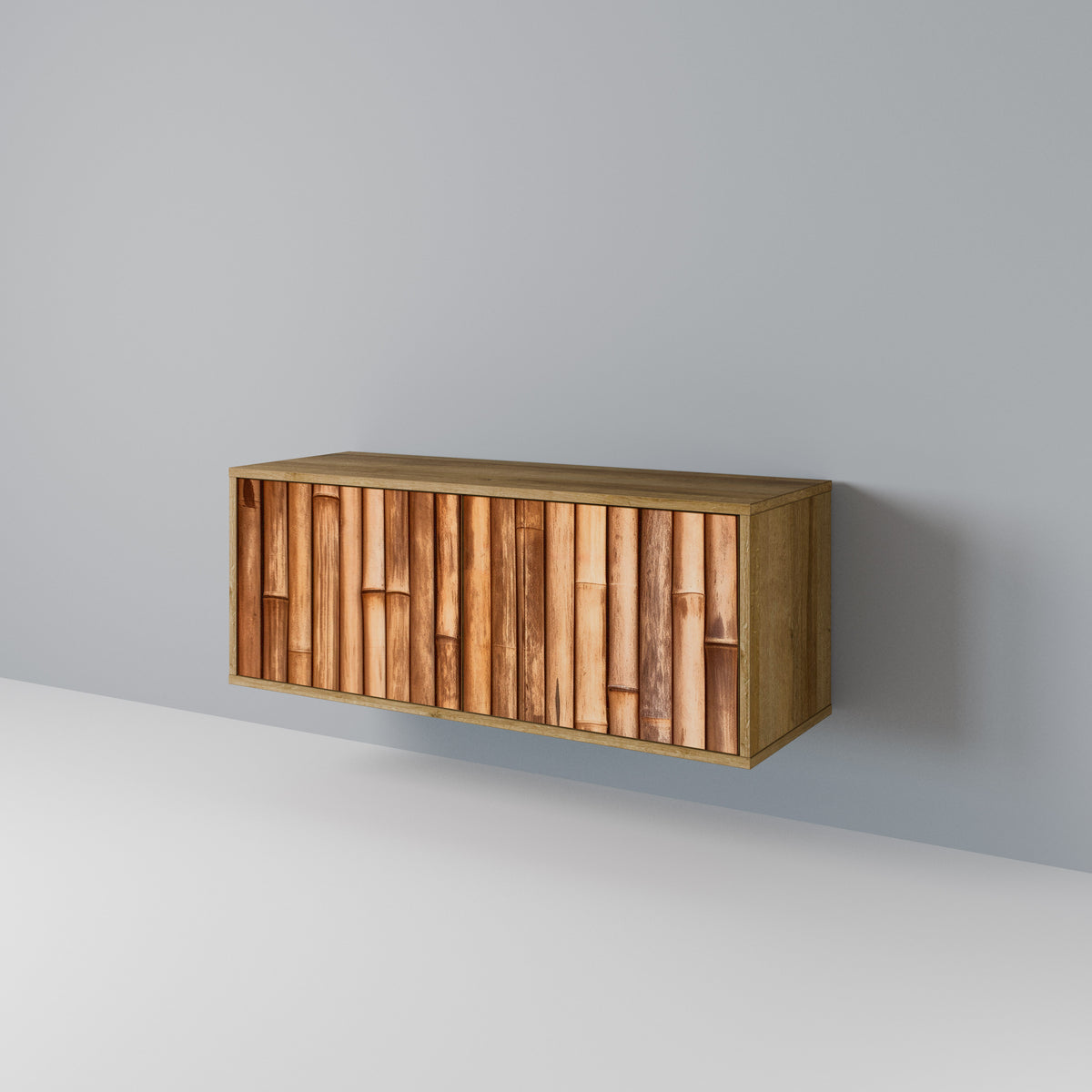 NATURAL WOOD Compact 2-Door TV Cabinet