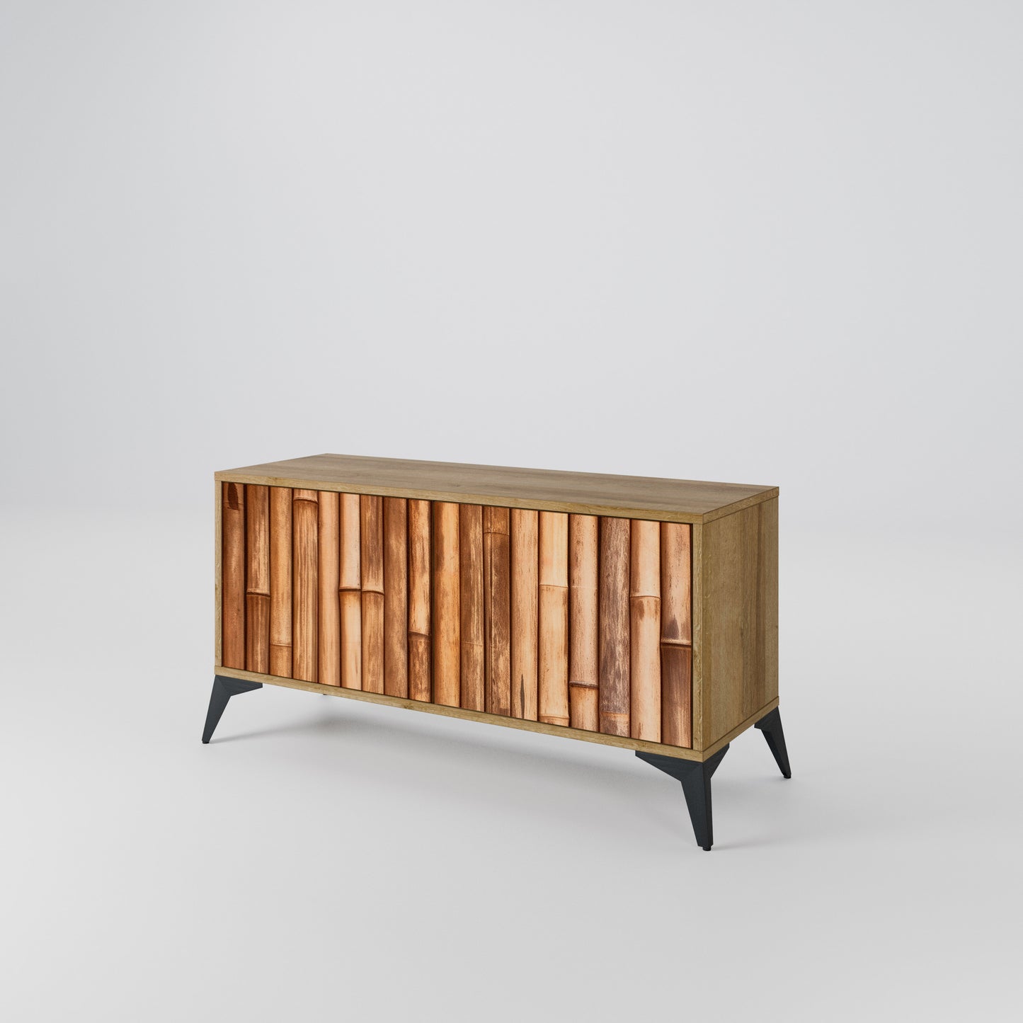 NATURAL WOOD Συμπαγές έπιπλο τηλεόρασης 2-θυρών