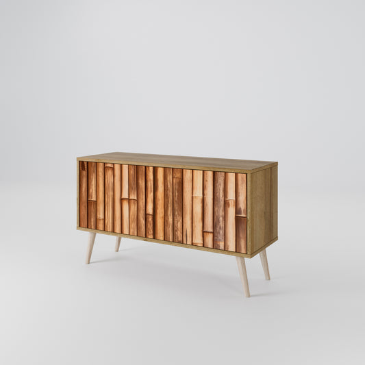 NATURAL WOOD Συμπαγές έπιπλο τηλεόρασης 2-θυρών