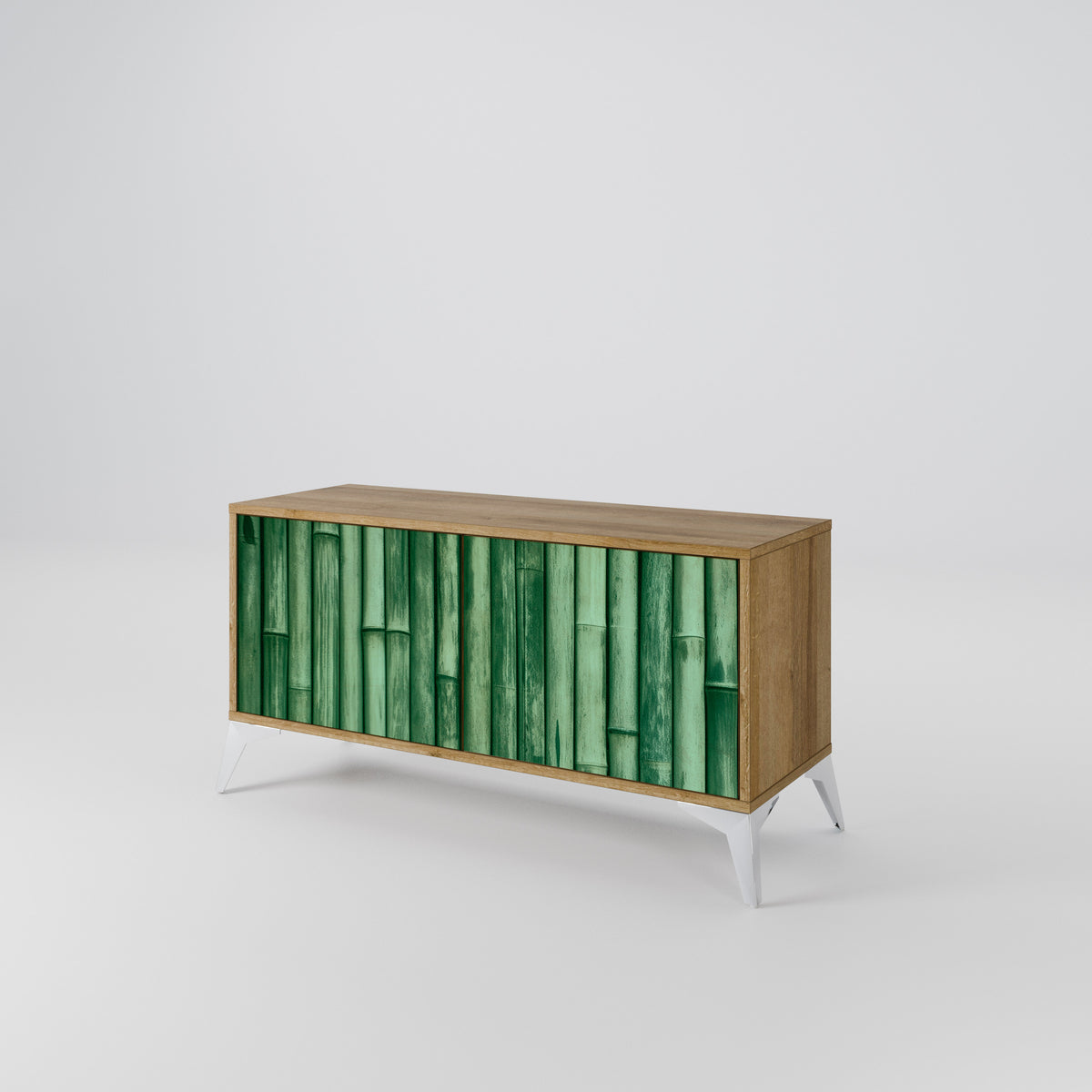 NATURAL GREEN Compact 2-Door TV Cabinet