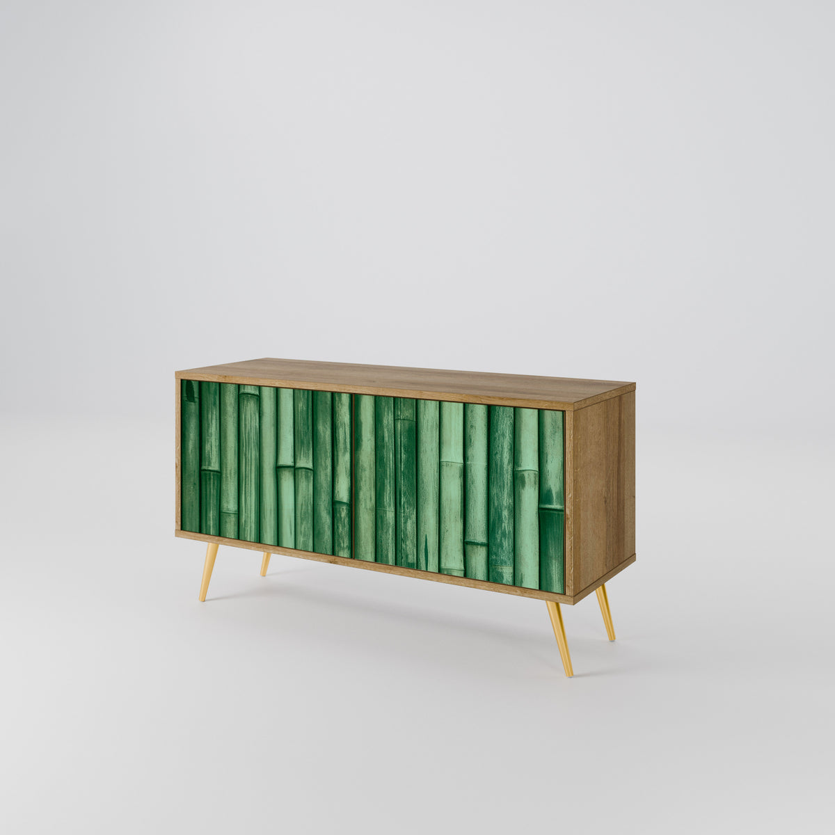 NATURAL GREEN Compact 2-Door TV Cabinet