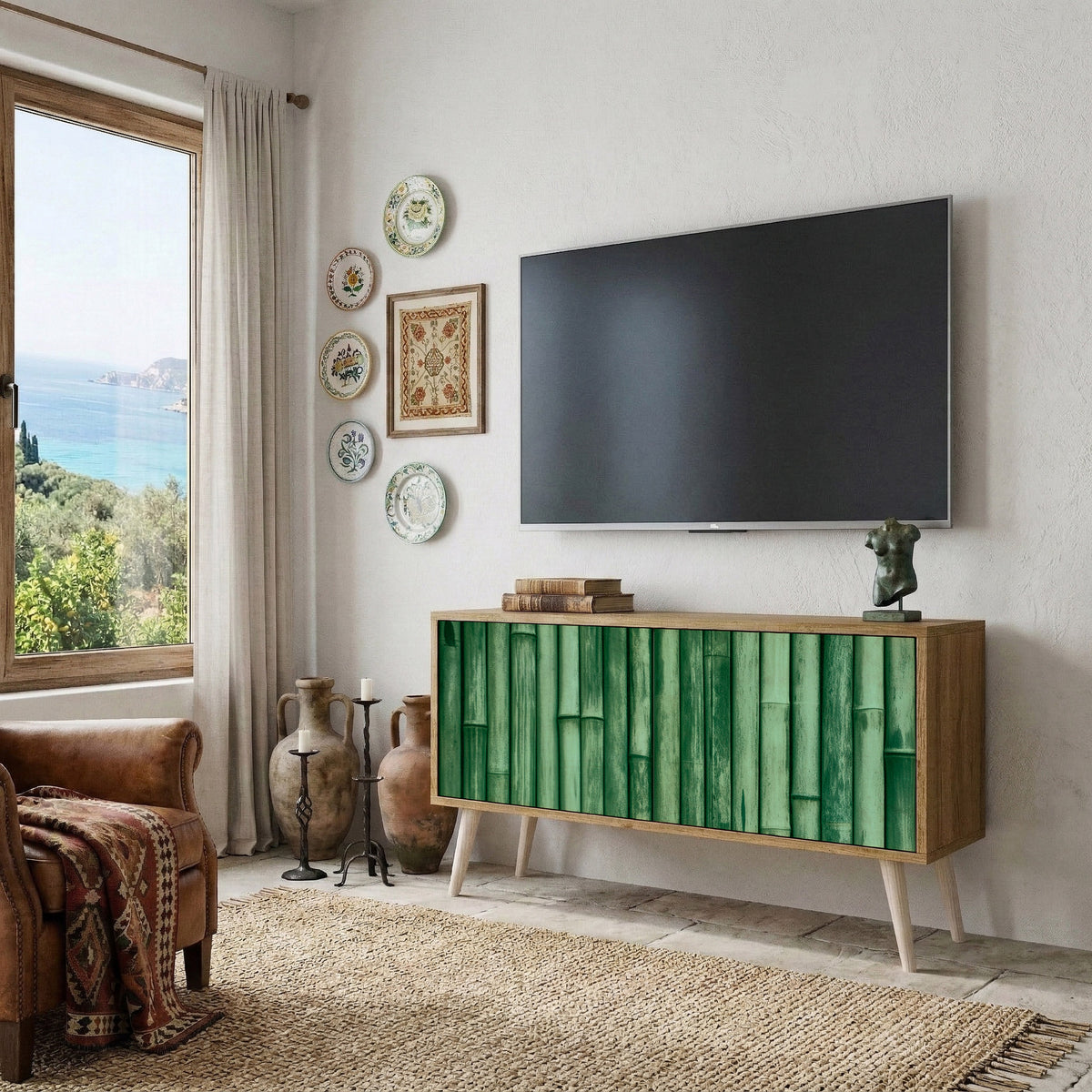 NATURAL GREEN Συμπαγές έπιπλο τηλεόρασης 2-θυρών