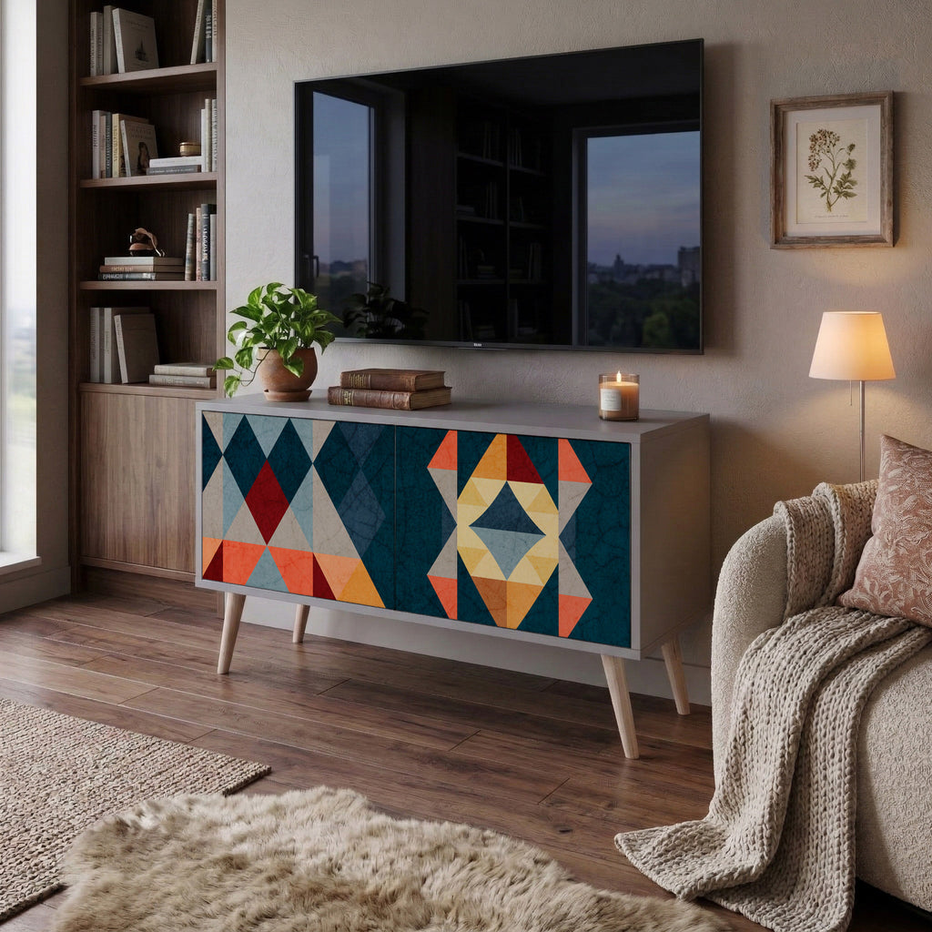 CRACKED ILLUSION Compact 2-Door TV Cabinet