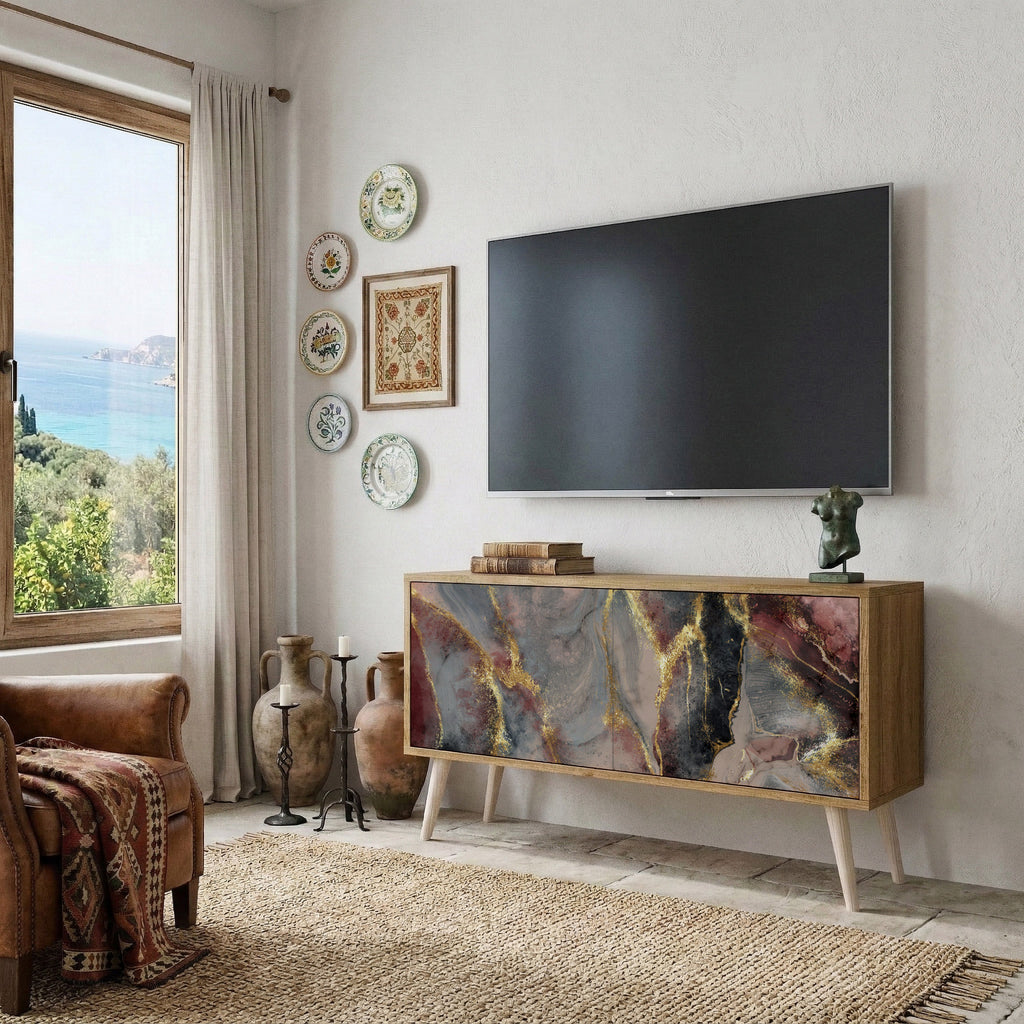 GOLDEN TIDES Συμπαγές έπιπλο τηλεόρασης 2-θυρών