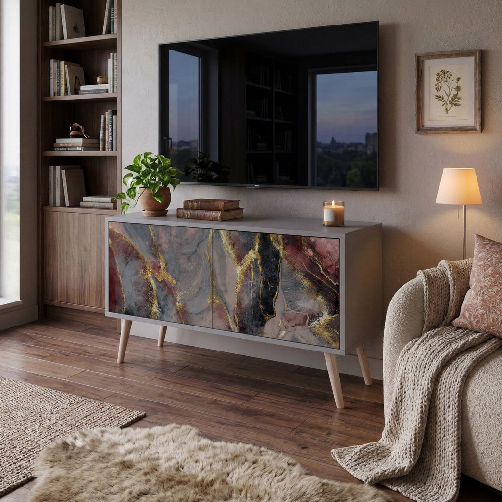 GOLDEN TIDES Συμπαγές έπιπλο τηλεόρασης 2-θυρών