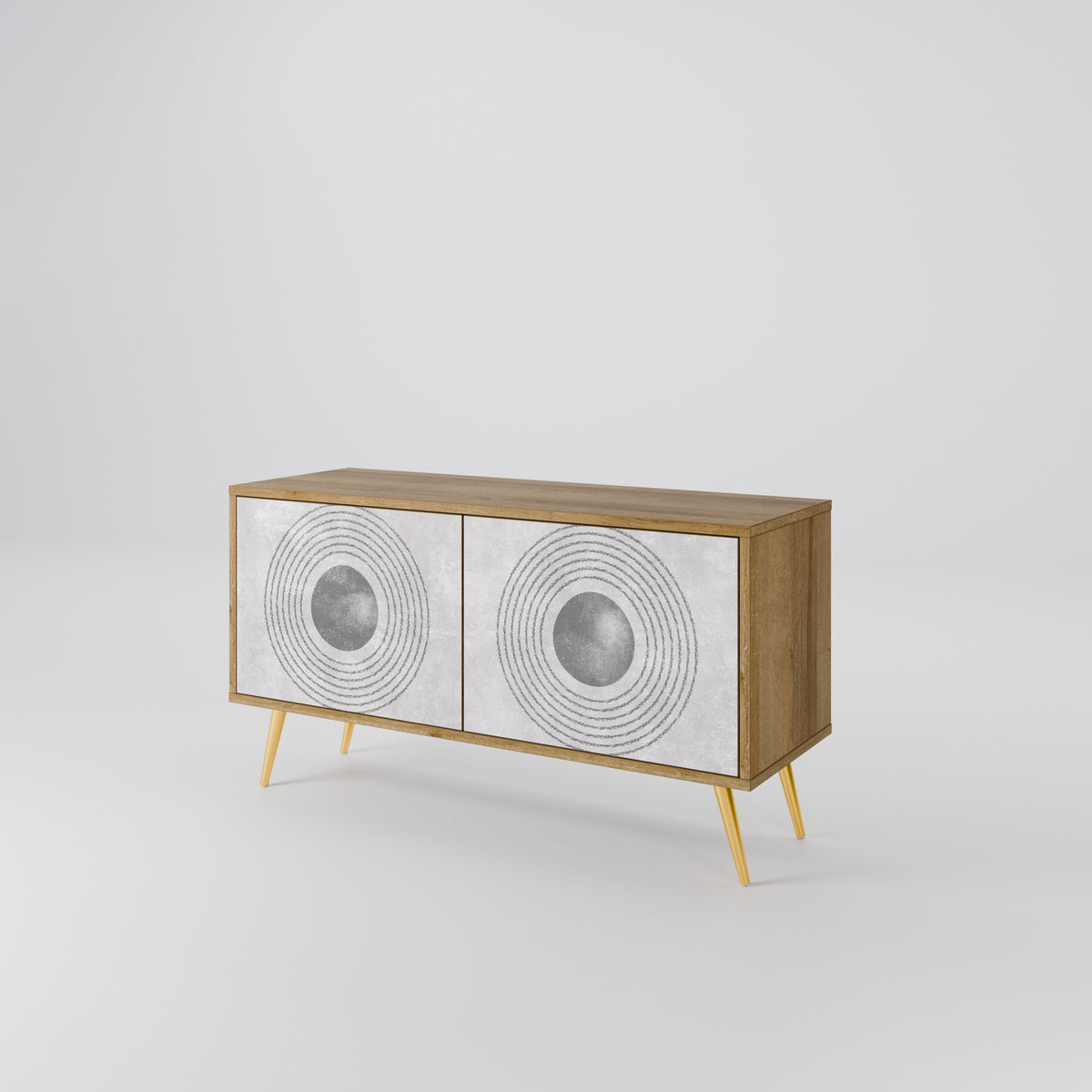 SOLID CIRCLES Compact 2-Door TV Cabinet