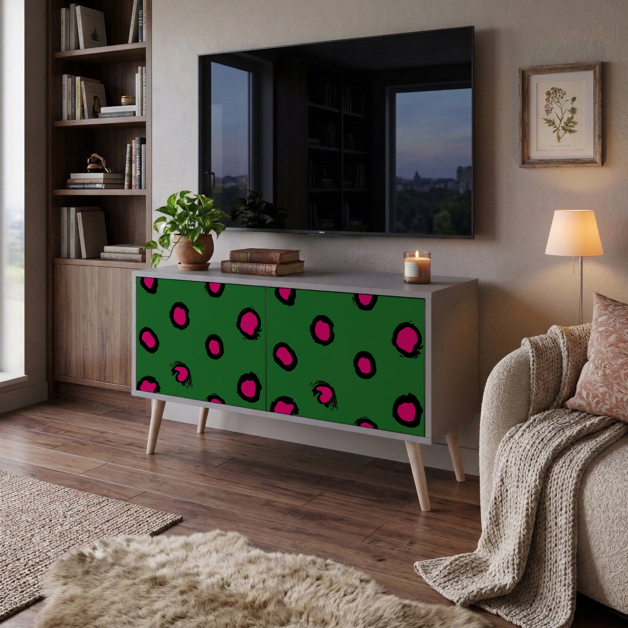 FUNKY SPOTS Compact 2-Door TV Cabinet
