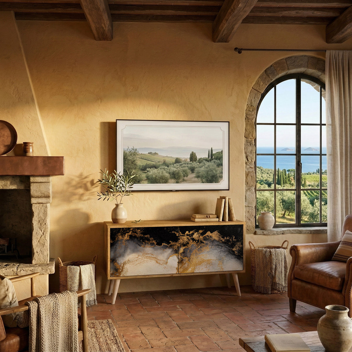 MARBLE OF TOMMORROW Συμπαγές έπιπλο τηλεόρασης 2-θυρών