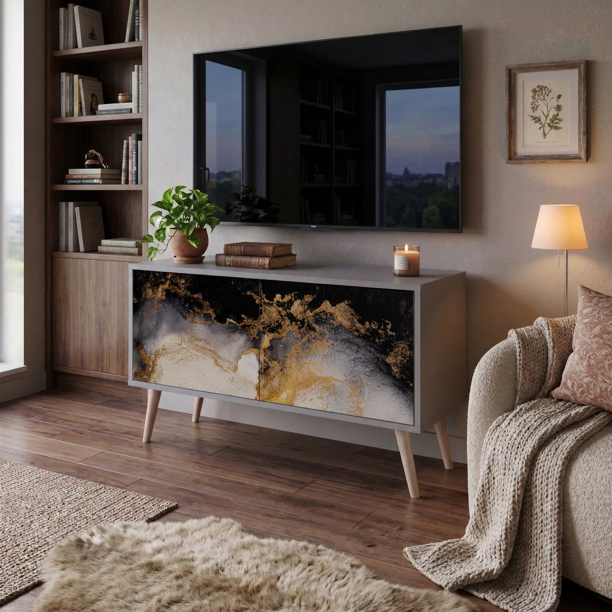 MARBLE OF TOMMORROW Συμπαγές έπιπλο τηλεόρασης 2-θυρών