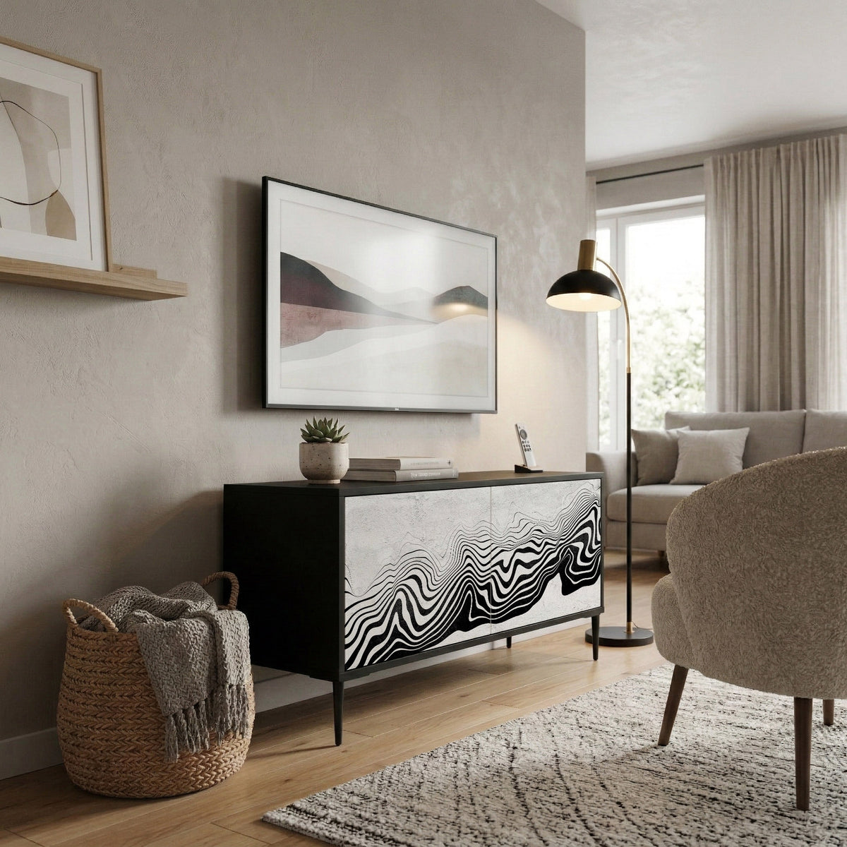 MONOCHROME MIRAGE Συμπαγές έπιπλο τηλεόρασης 2-θυρών