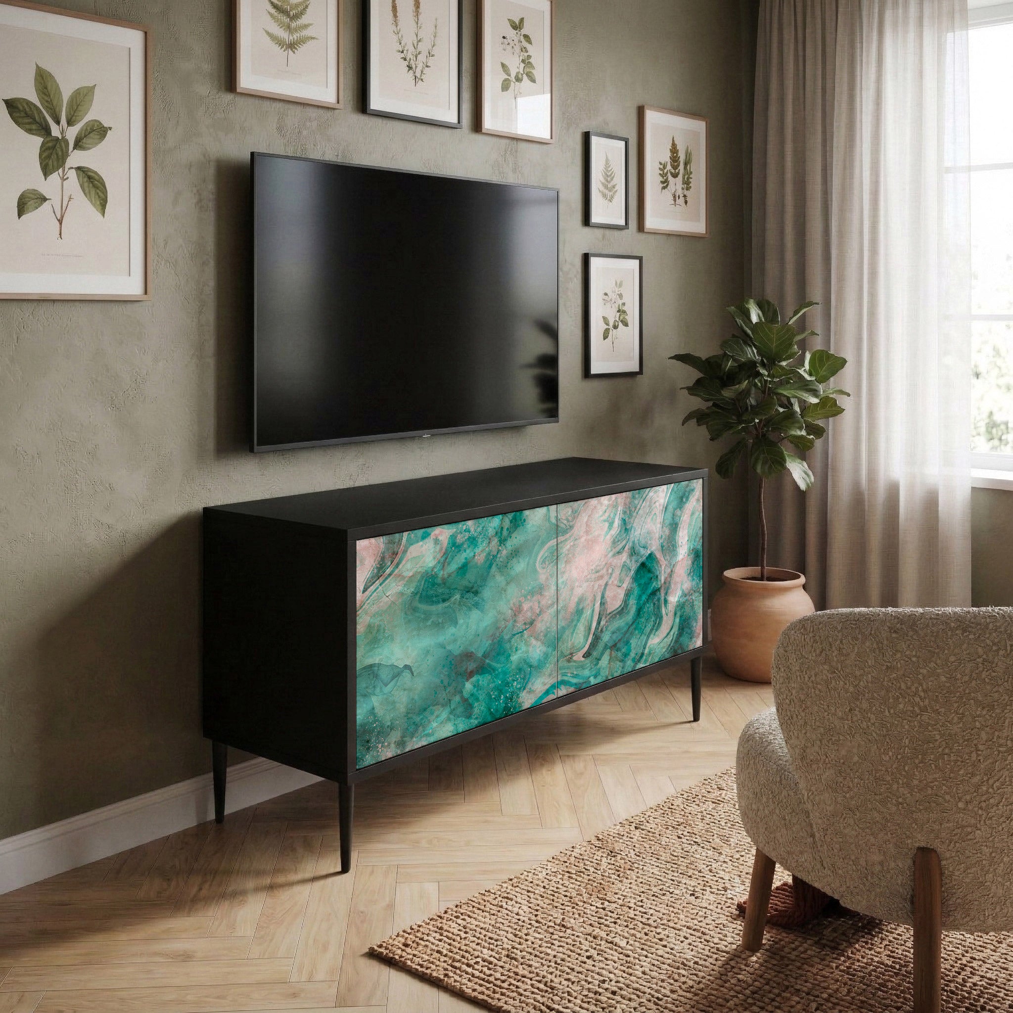 ABSTRACT ALCHEMY Compact 2-Door TV Cabinet