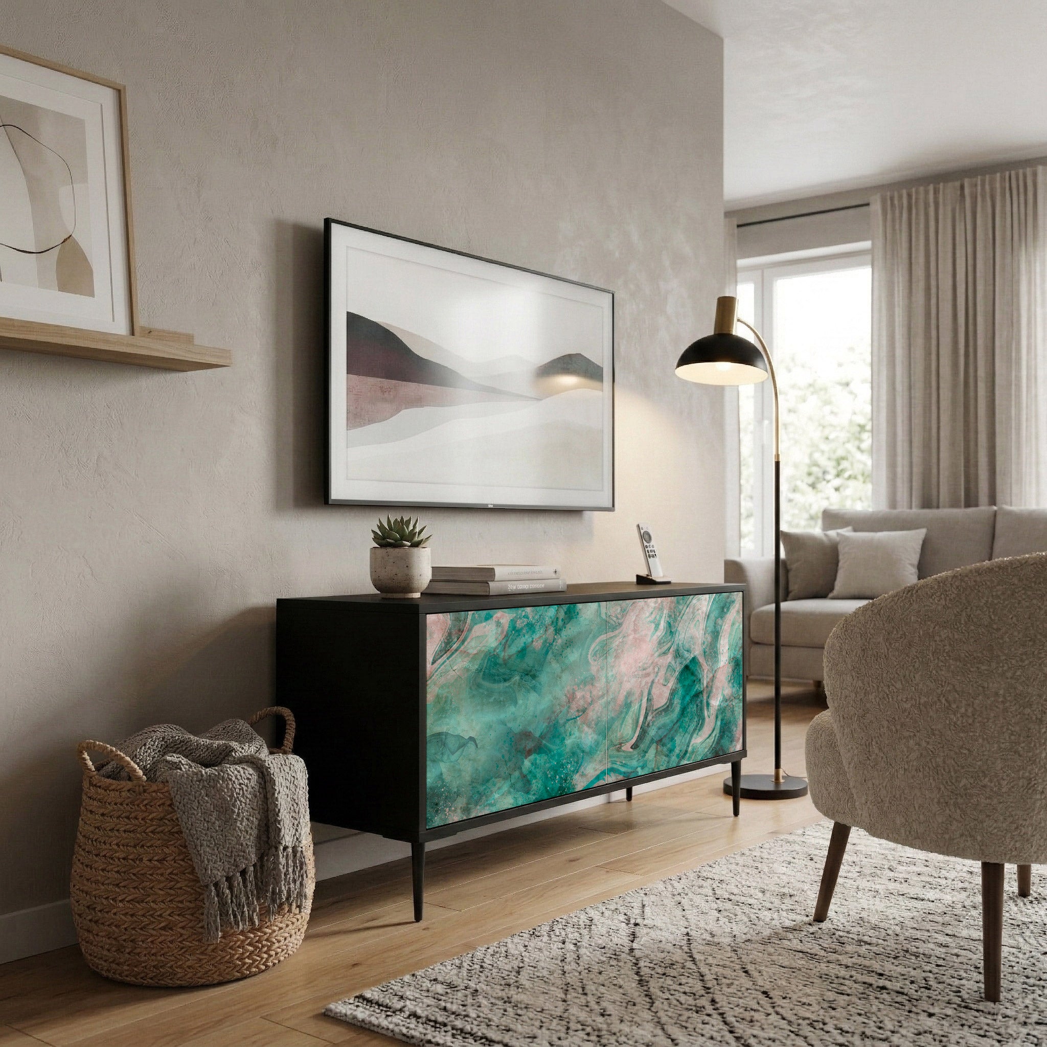 ABSTRACT ALCHEMY Compact 2-Door TV Cabinet