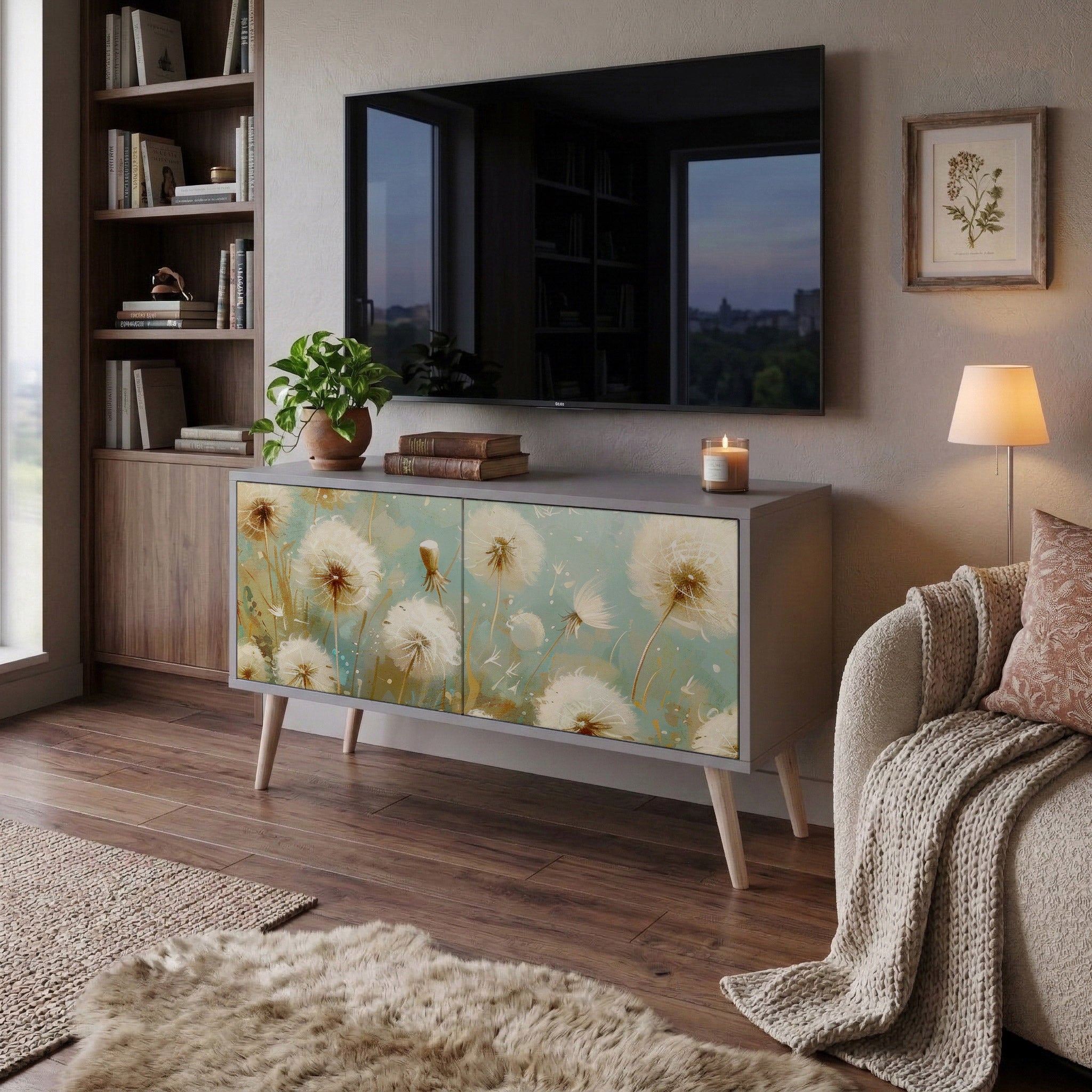DREAMY MEADOW Compact 2-Door TV Cabinet