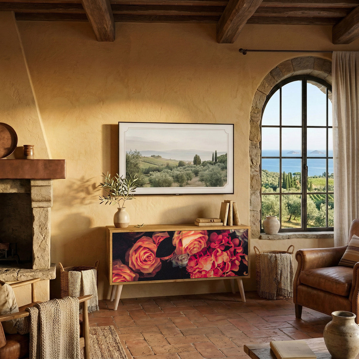 NEVERENDING BLOOM Συμπαγές έπιπλο τηλεόρασης 2-θυρών