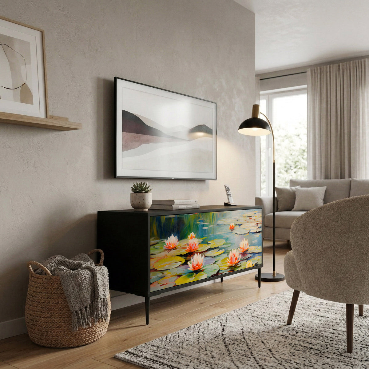 BLOOMING WATERS Συμπαγές έπιπλο τηλεόρασης 2-θυρών