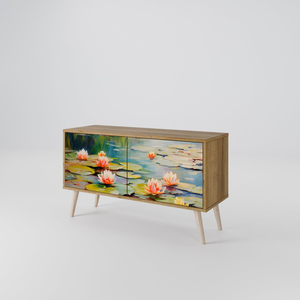 BLOOMING WATERS Compact 2-Door TV Cabinet