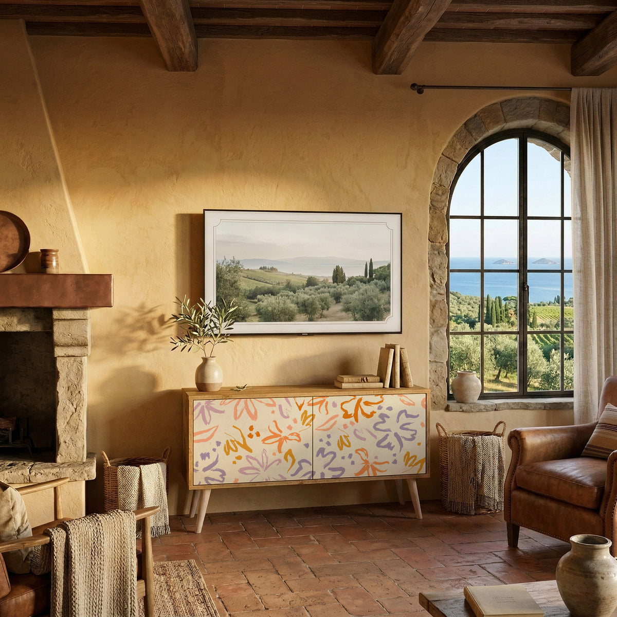 SPRING WHIMSY Συμπαγές έπιπλο τηλεόρασης 2-θυρών