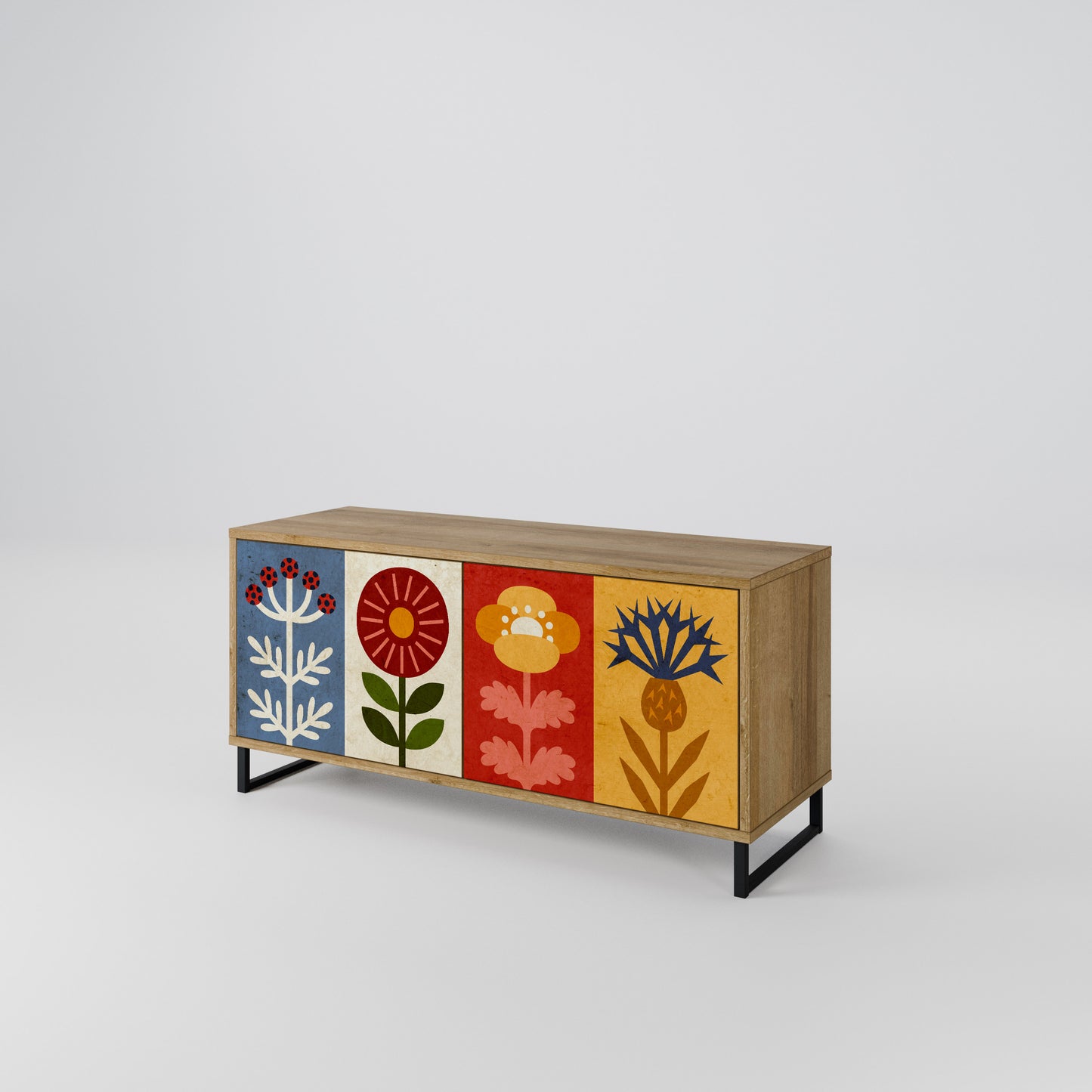 SCANDIC FLOWERET Compact 2-Door TV Cabinet