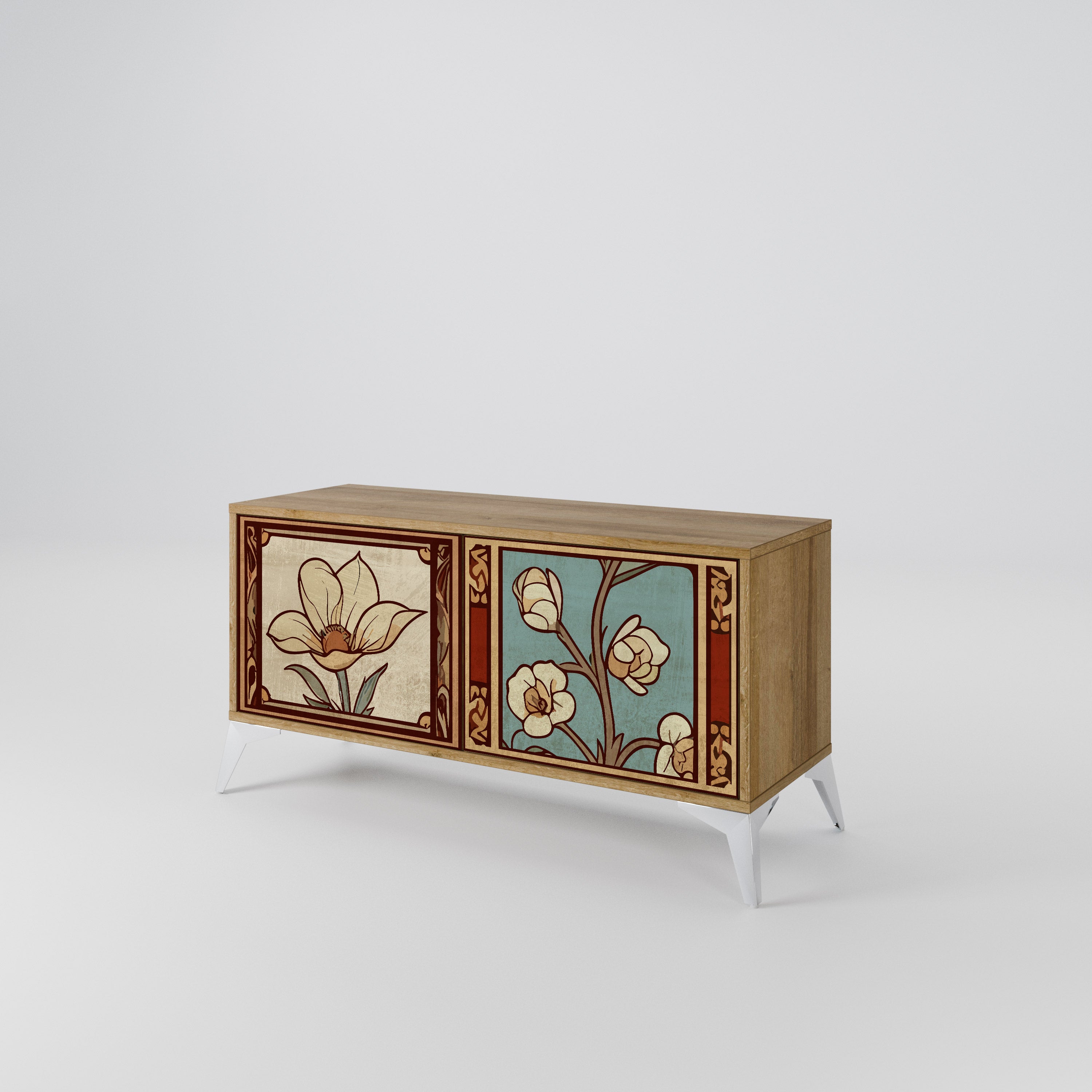 TIMELESS FLORA Compact 2-Door TV Cabinet