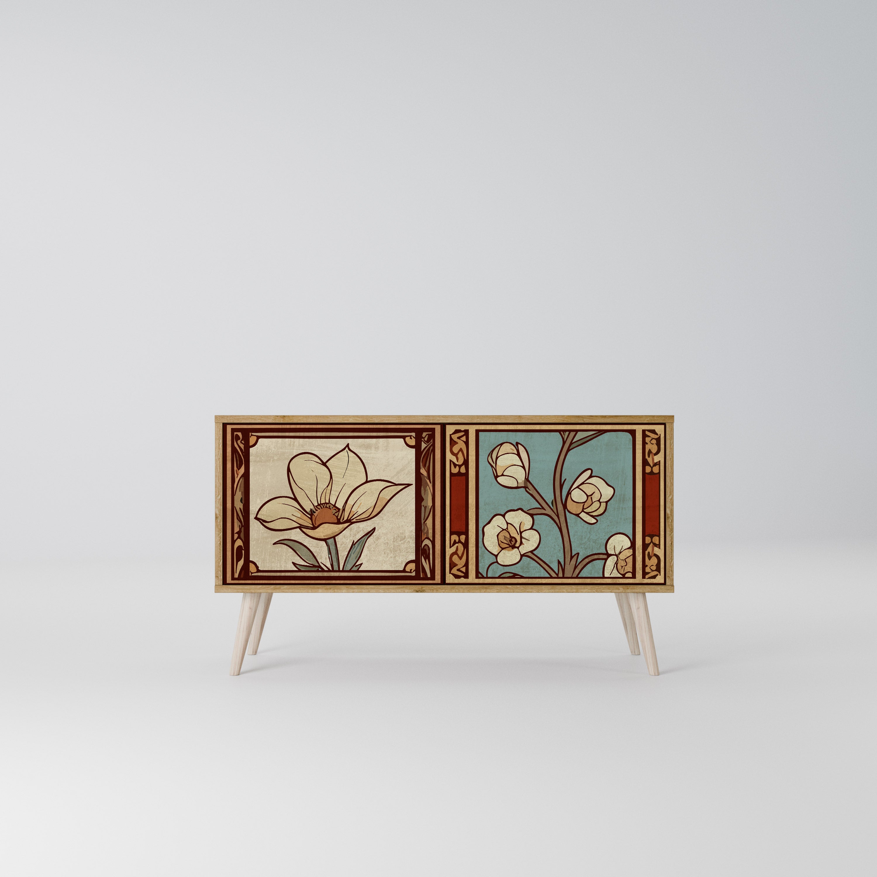 TIMELESS FLORA Compact 2-Door TV Cabinet