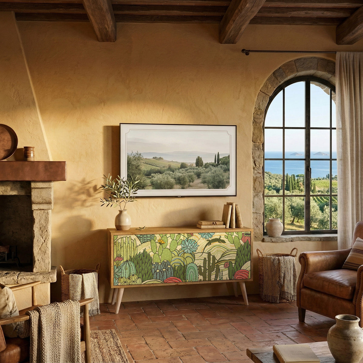 SUCCULENTS KALEIDOSCOPE Συμπαγές έπιπλο τηλεόρασης 2-θυρών