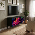 BLOOMING ELEGANCE Compact 2-Door TV Cabinet