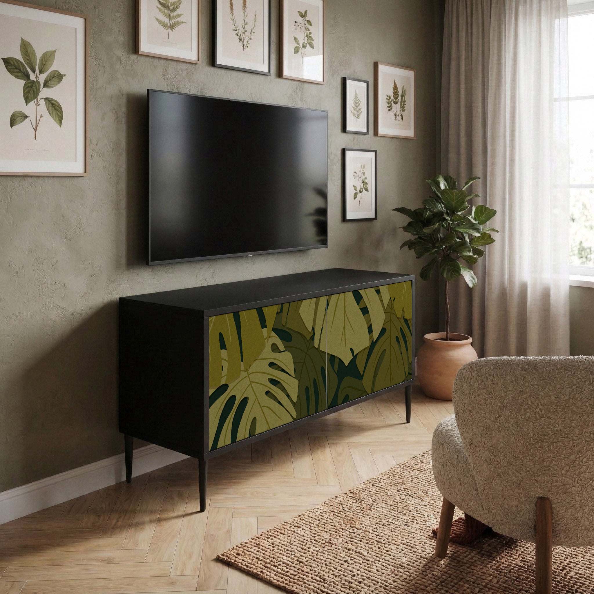 TROPICAL BEAUTY Compact 2-Door TV Cabinet