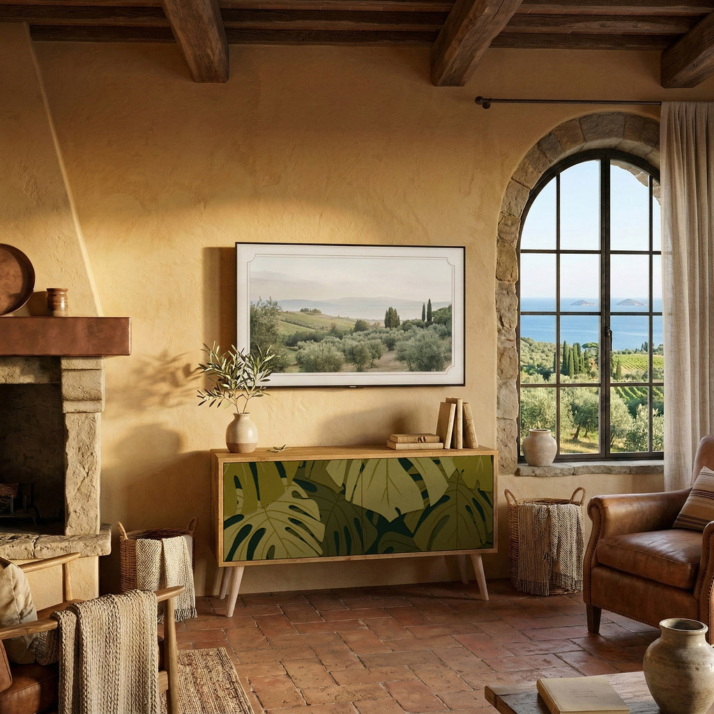 TROPICAL BEAUTY Compact 2-Door TV Cabinet