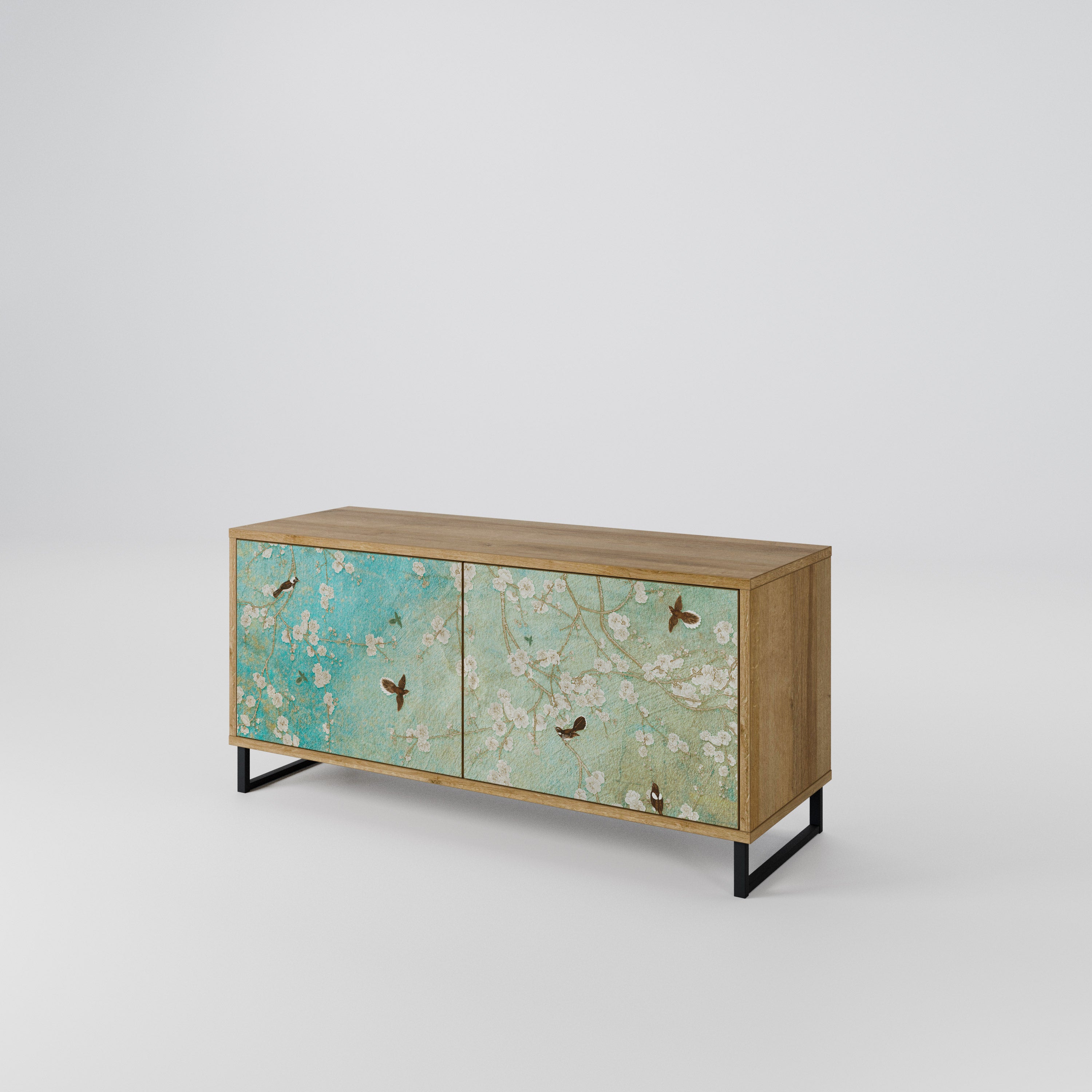 BLOOMING CHARM Compact 2-Door TV Cabinet