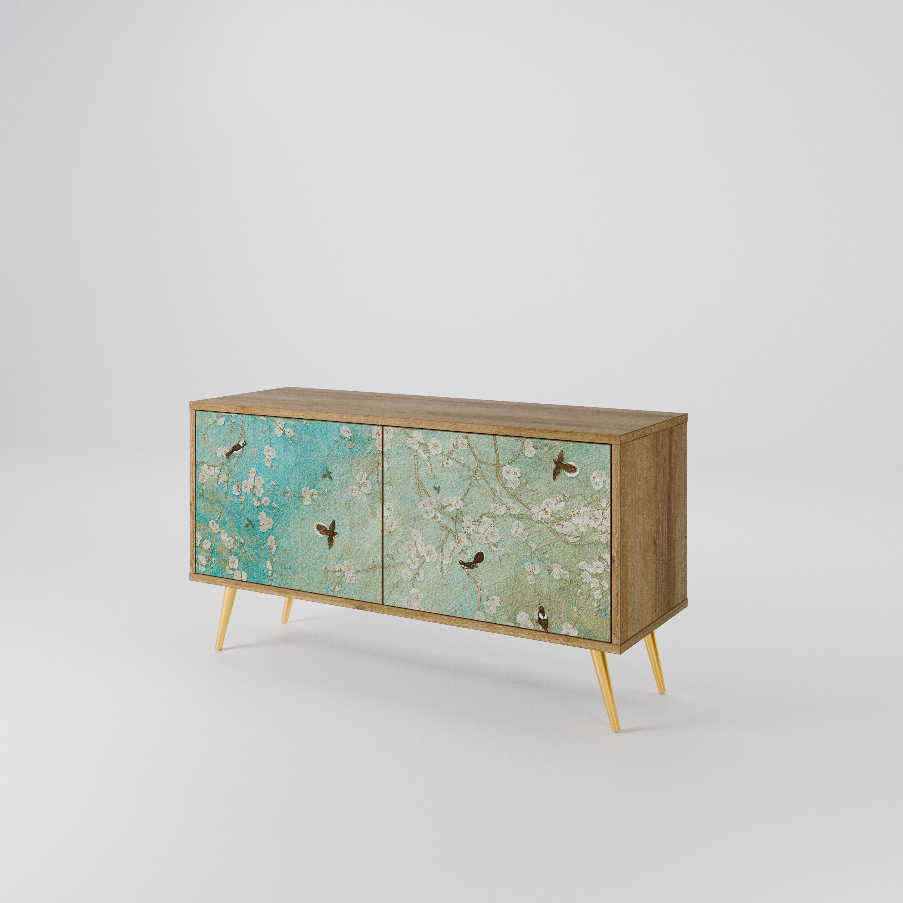 BLOOMING CHARM Compact 2-Door TV Cabinet